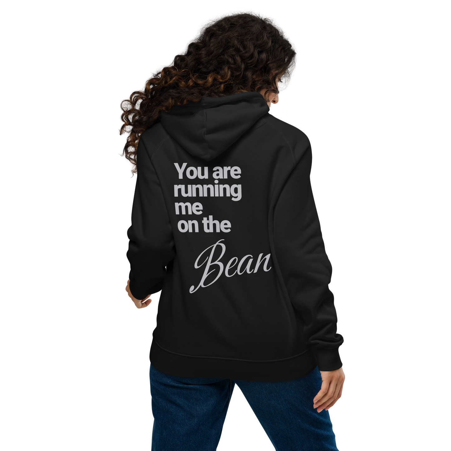 Sweat à capuche écologique Raglan unisexe imprimé dos "bean"
