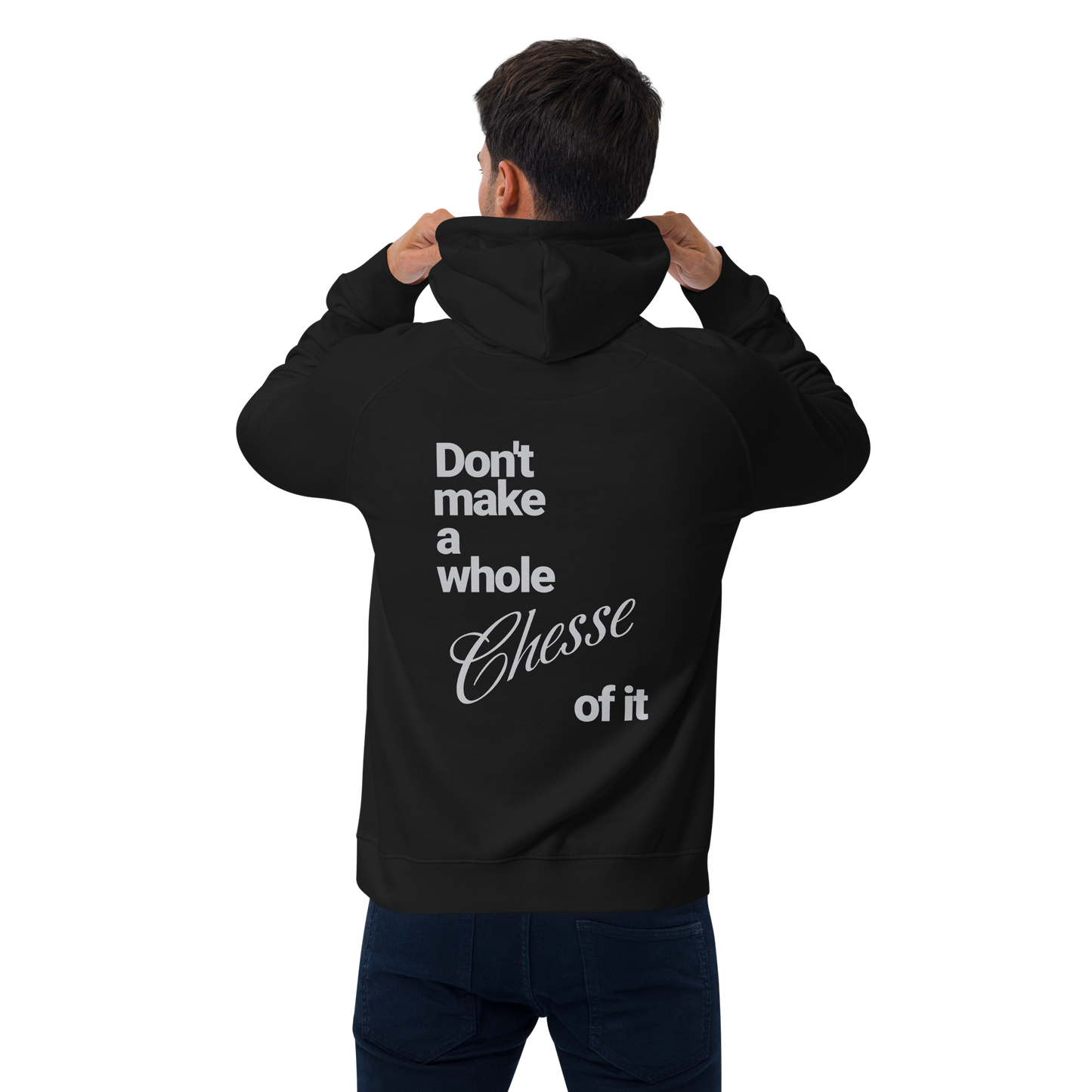 Sweat à capuche écologique Raglan unisexe imprimé dos "cheese"