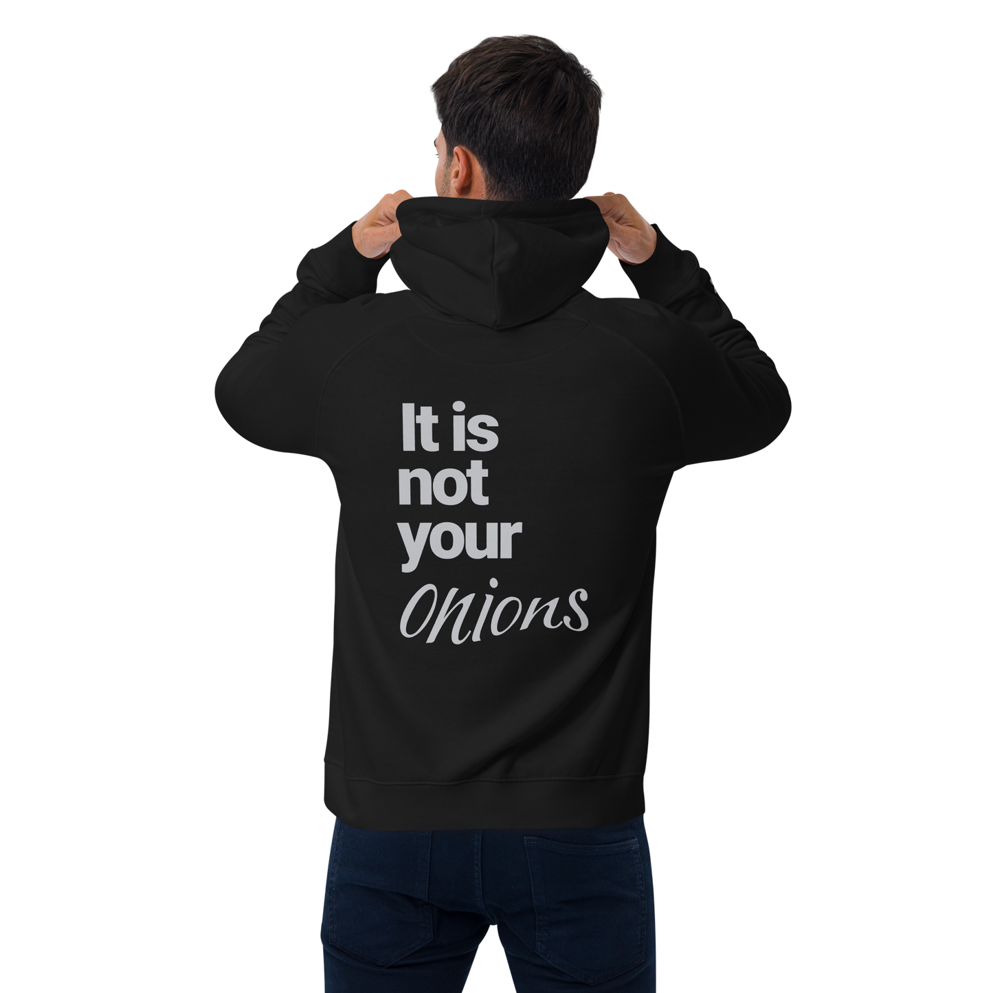 Sweat à capuche écologique Raglan unisexe imprimé dos "onions"