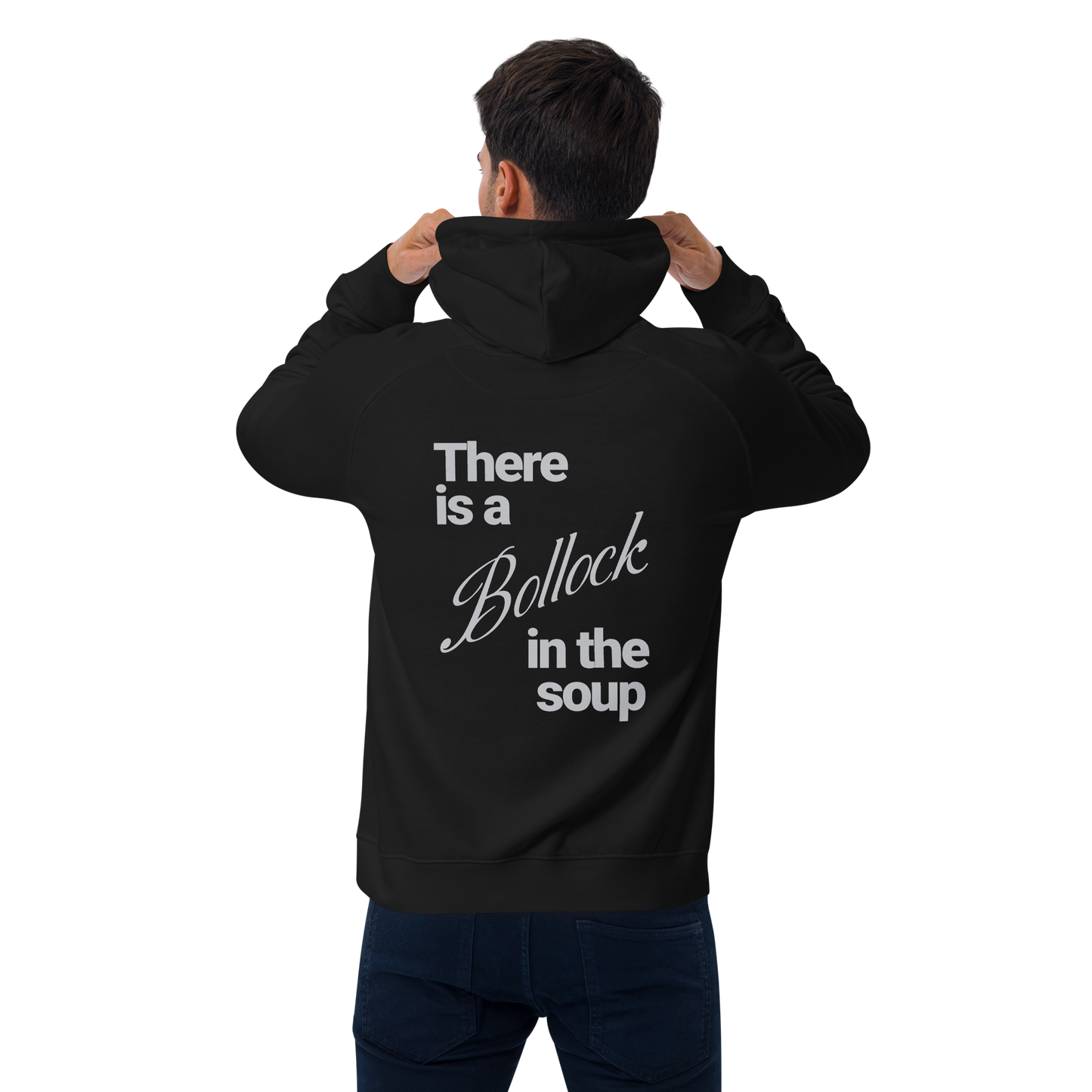 Sweat à capuche écologique Raglan unisexe imprimé dos "bollock"
