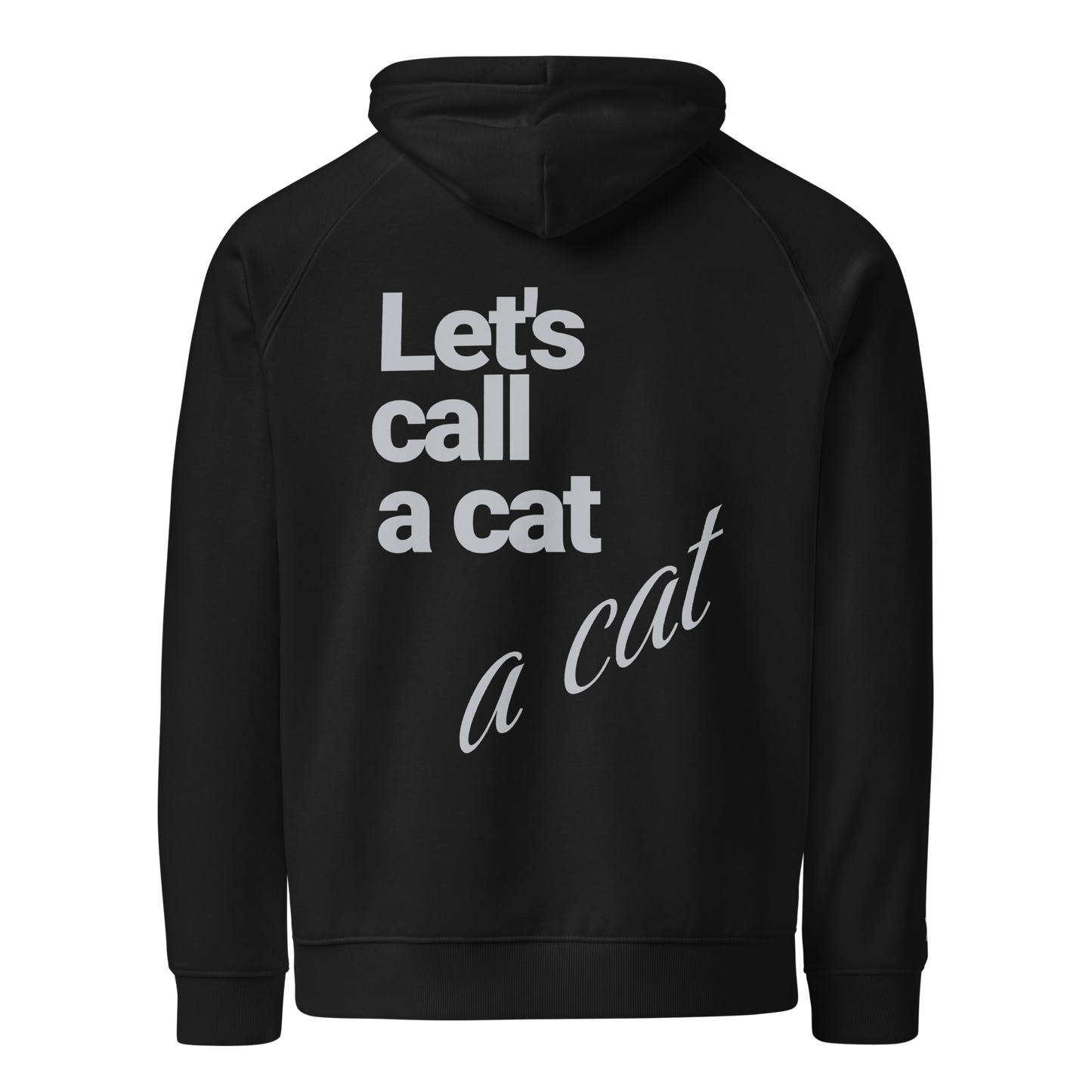 Sweat à capuche écologique Raglan unisexe imprimé dos "cat"