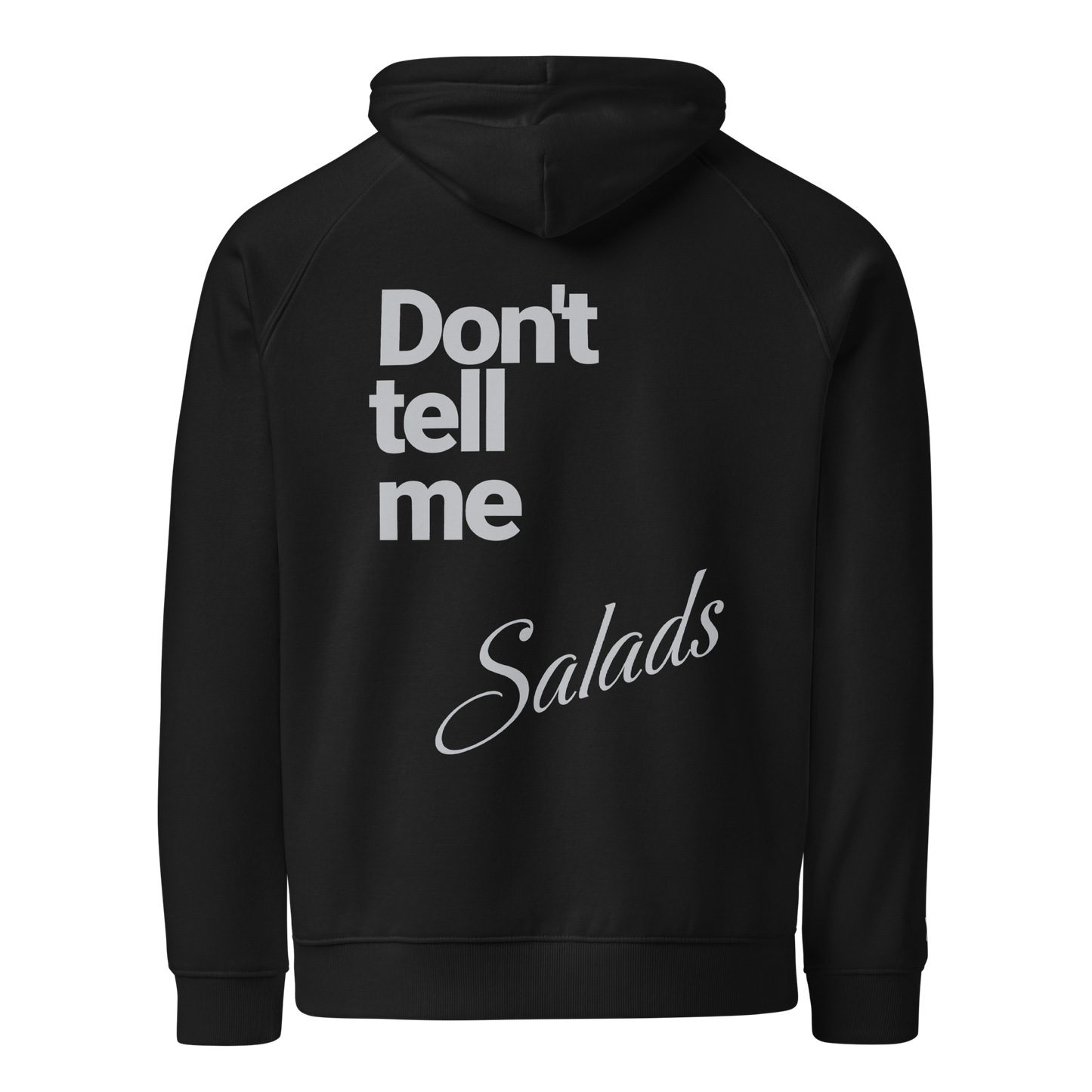 Sweat à capuche écologique Raglan unisexe imprimé dos "salads"