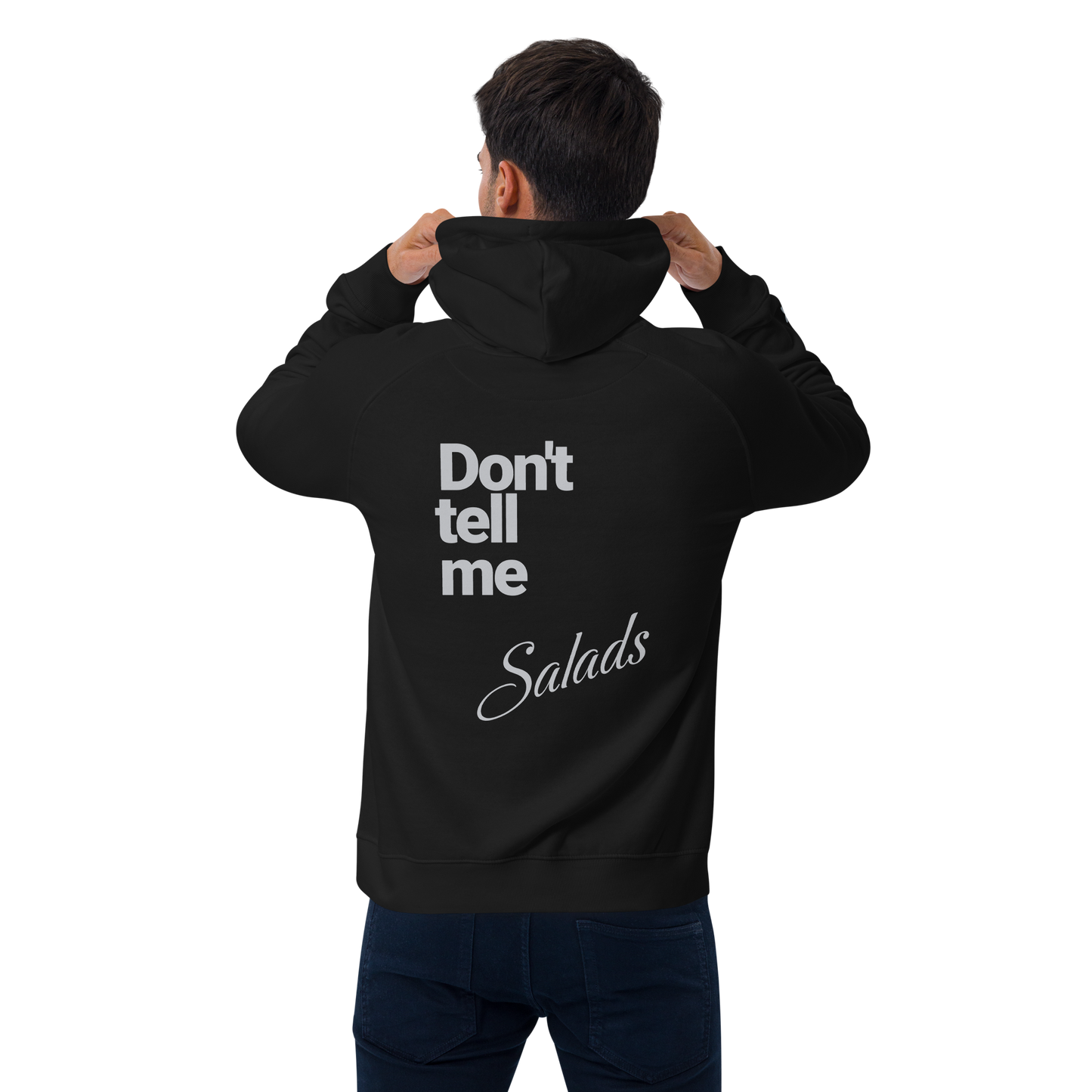 Sweat à capuche écologique Raglan unisexe imprimé dos "salads"