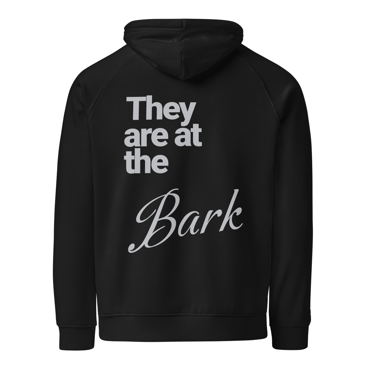 Sweat à capuche écologique Raglan unisexe imprimé dos "bark"
