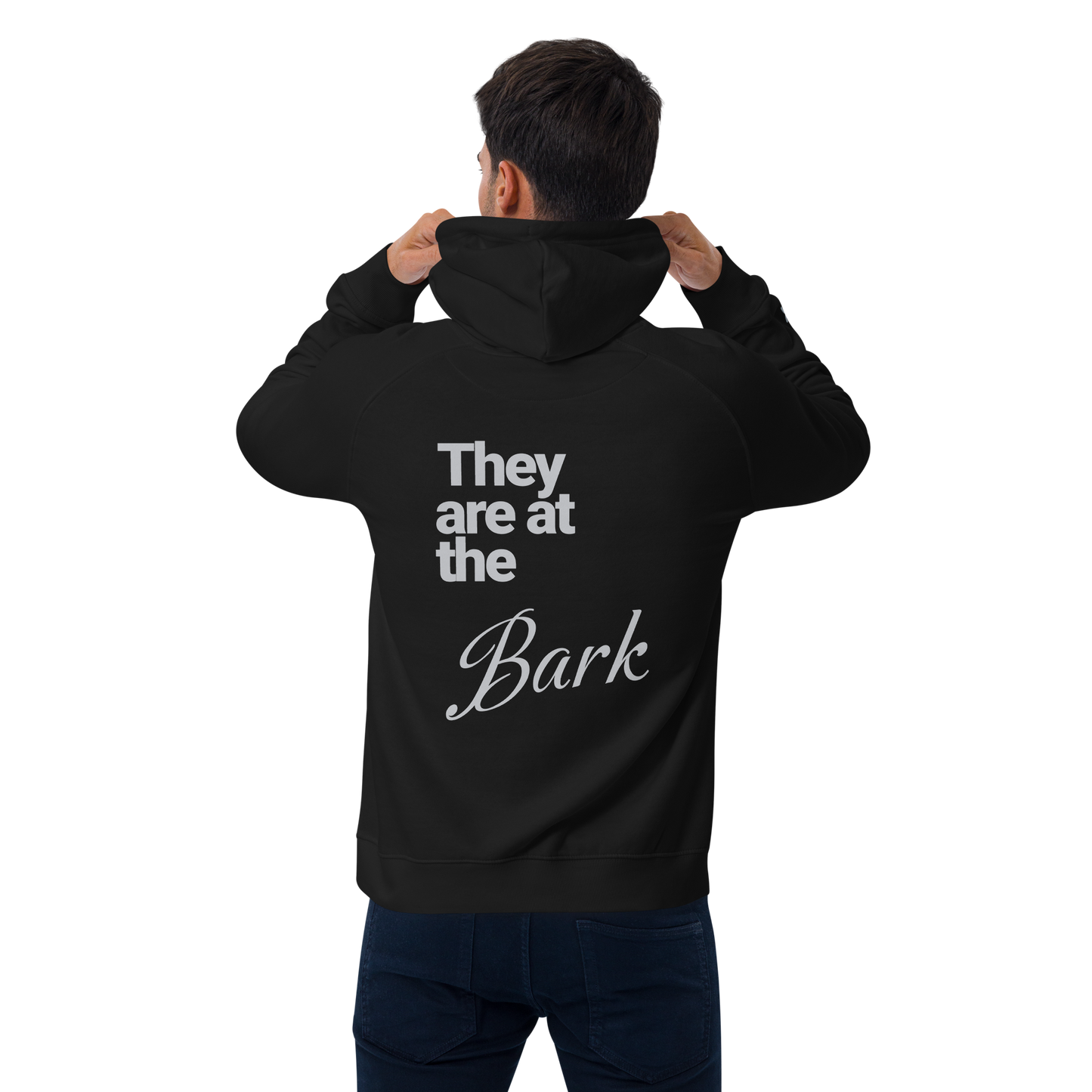 Sweat à capuche écologique Raglan unisexe imprimé dos "bark"