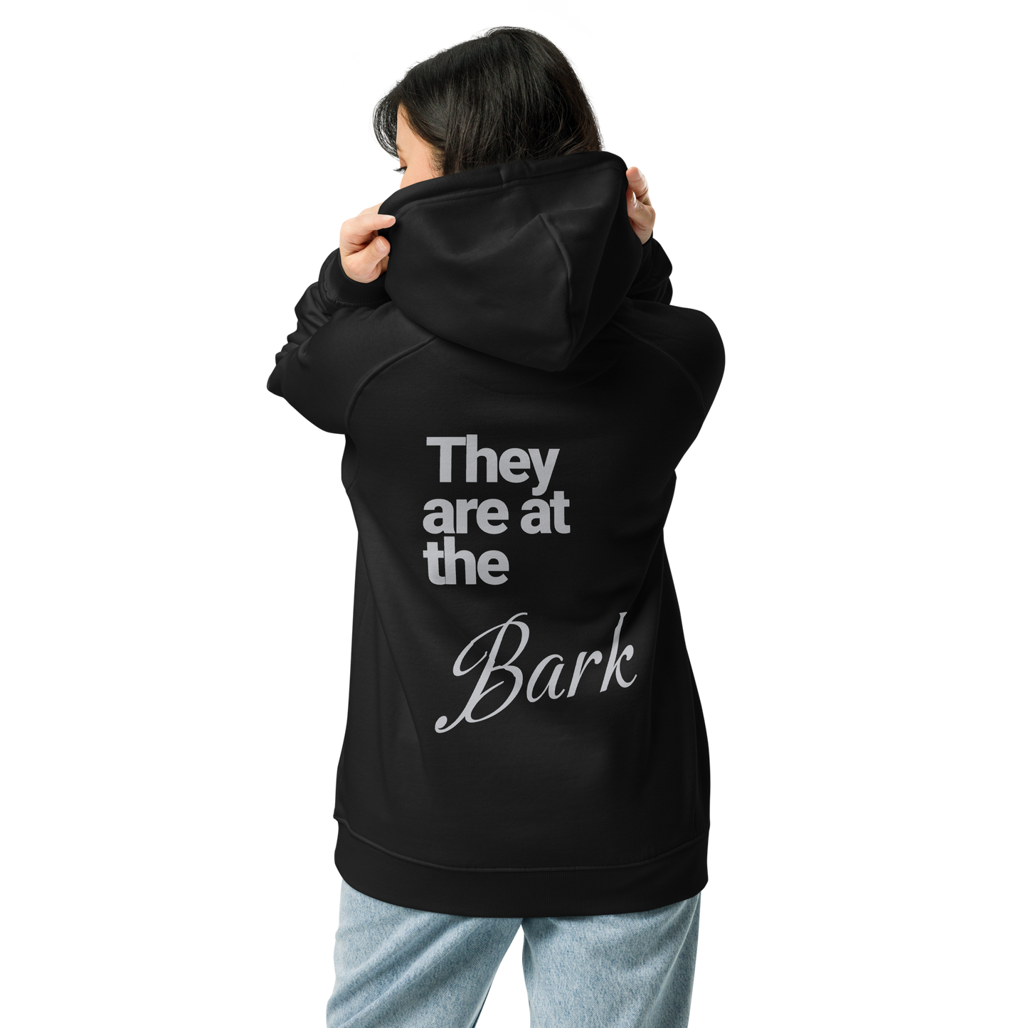Sweat à capuche écologique Raglan unisexe imprimé dos "bark"