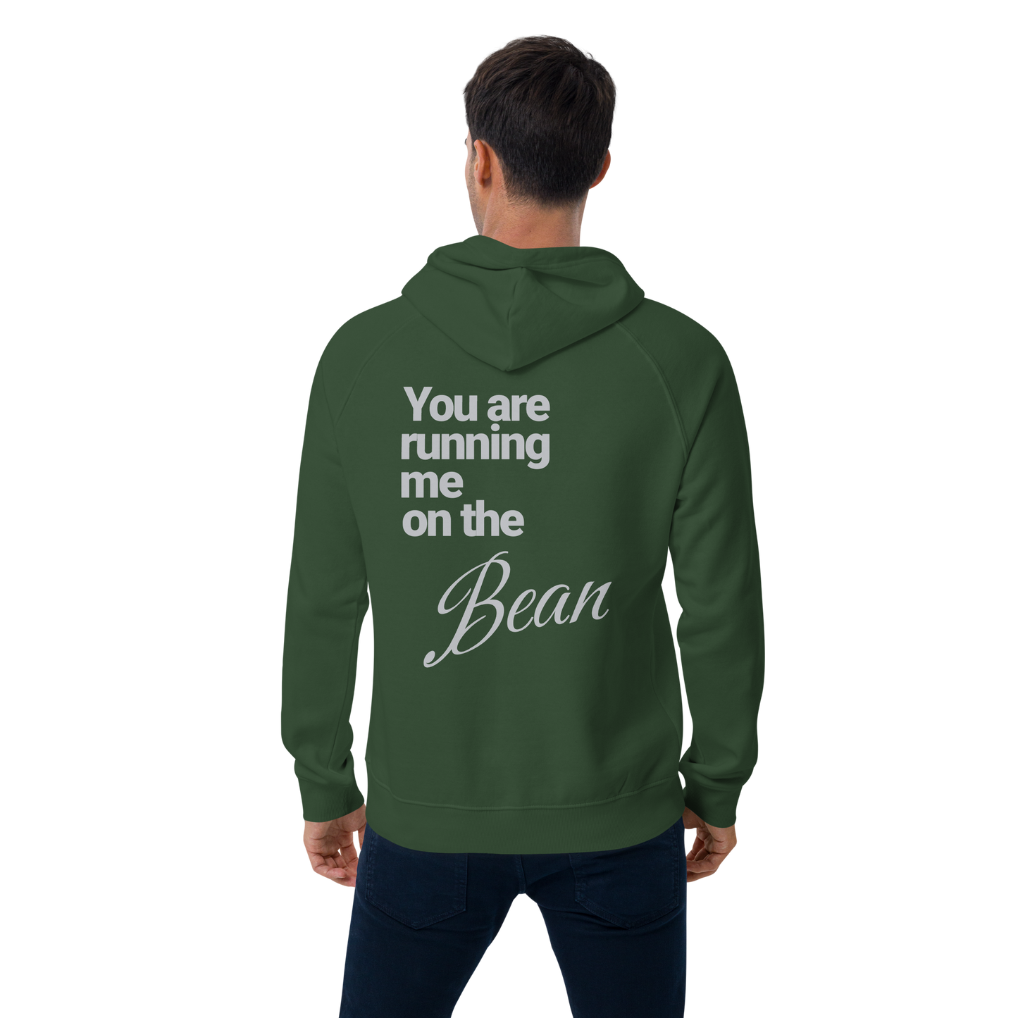 Sweat à capuche écologique Raglan unisexe imprimé dos "bean"