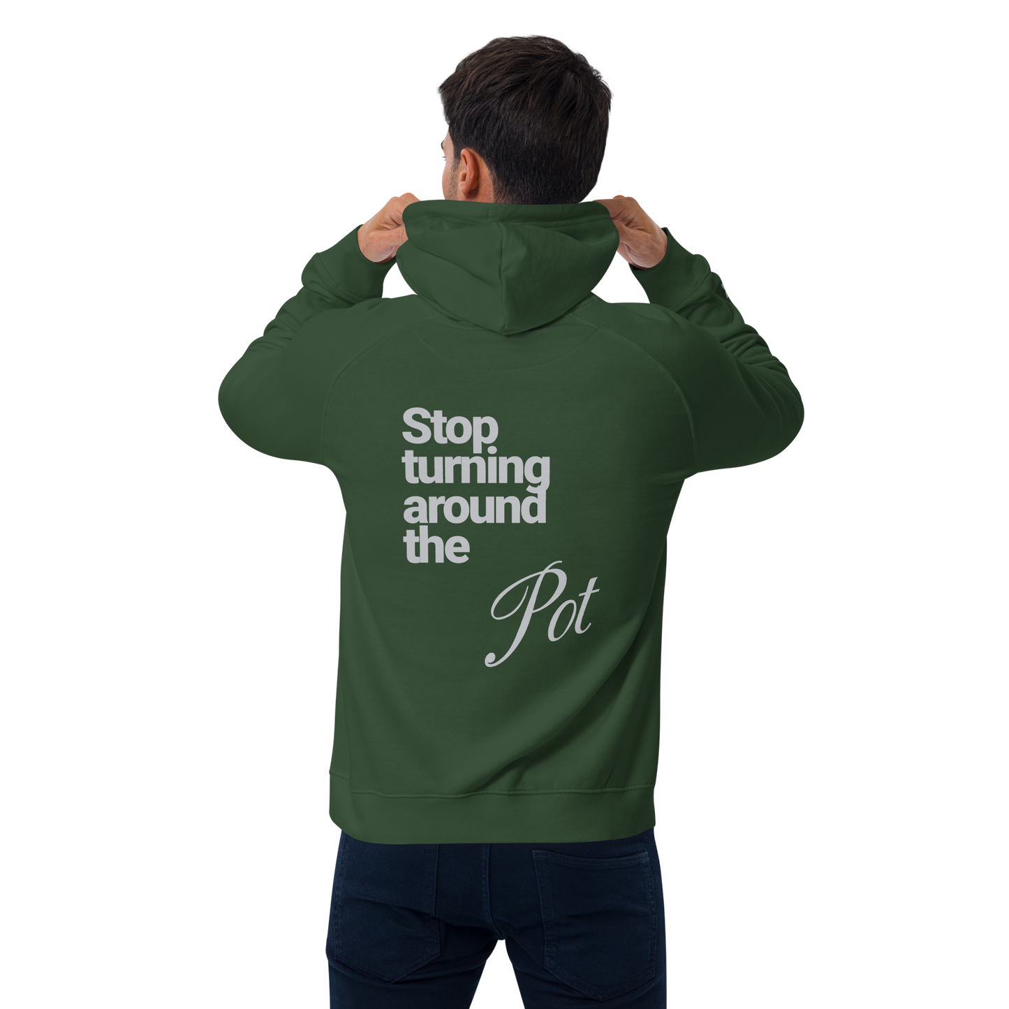 Sweat à capuche écologique Raglan unisexe imprimé dos "pot"