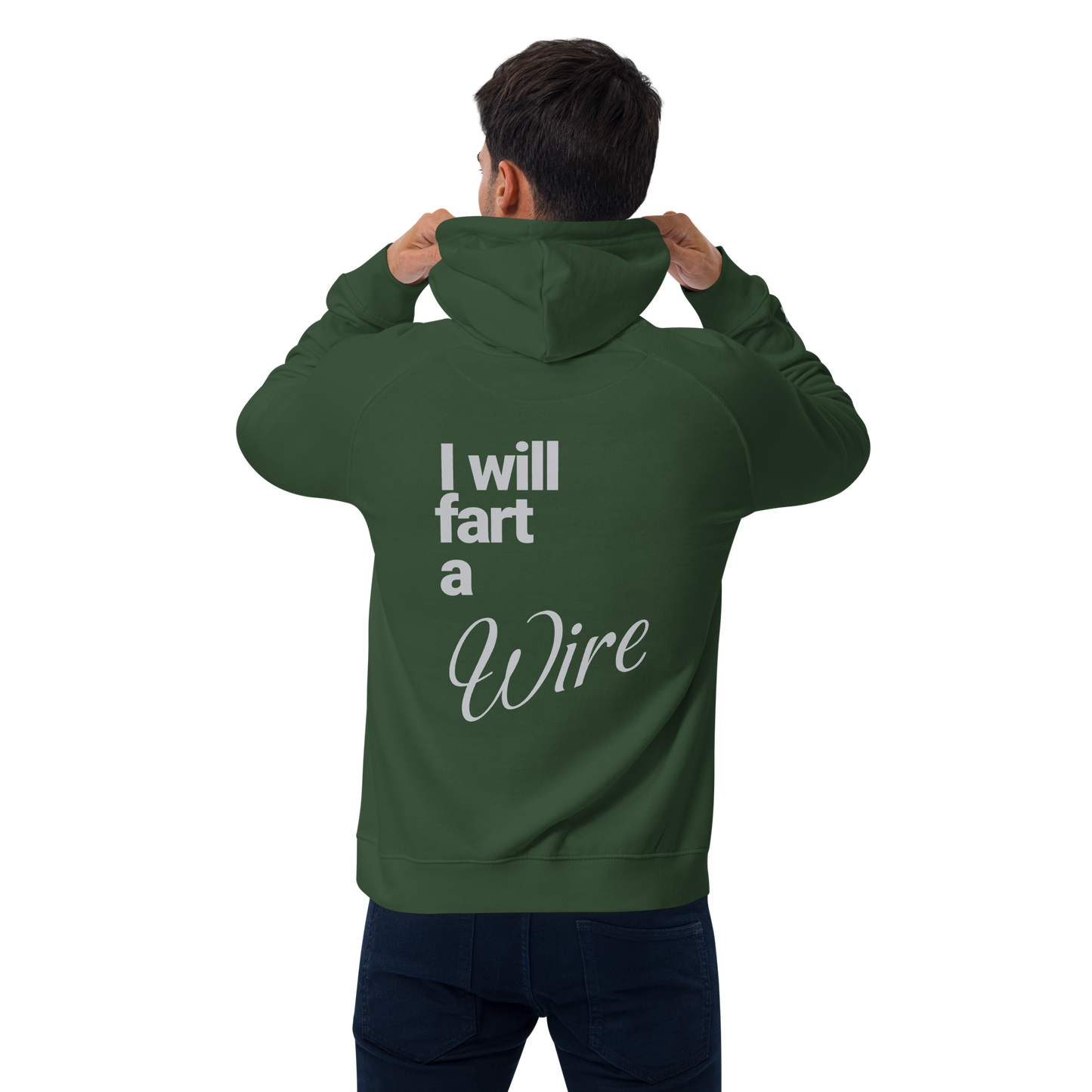 Sweat à capuche écologique Raglan unisexe imprimé dos "wire"