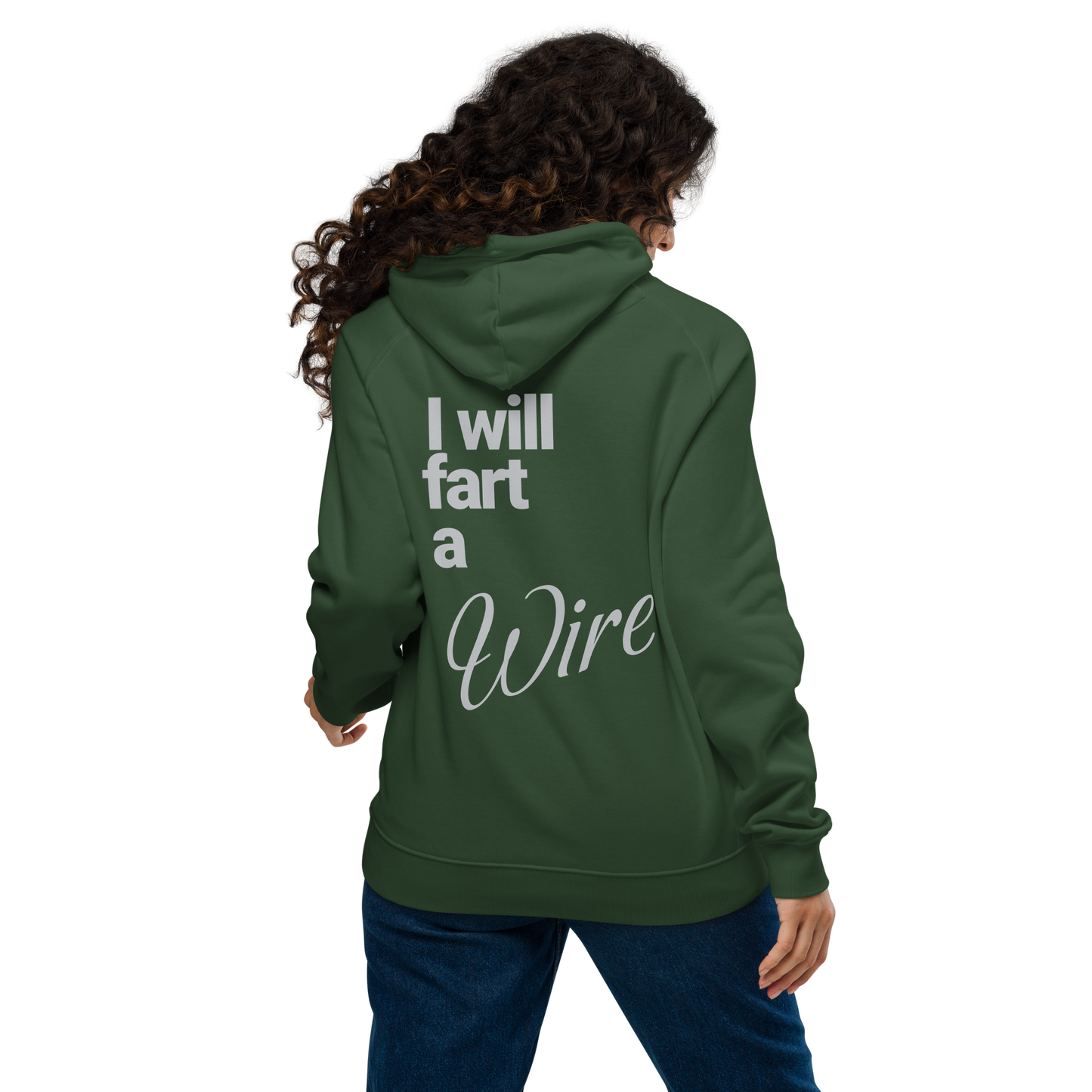Sweat à capuche écologique Raglan unisexe imprimé dos "wire"