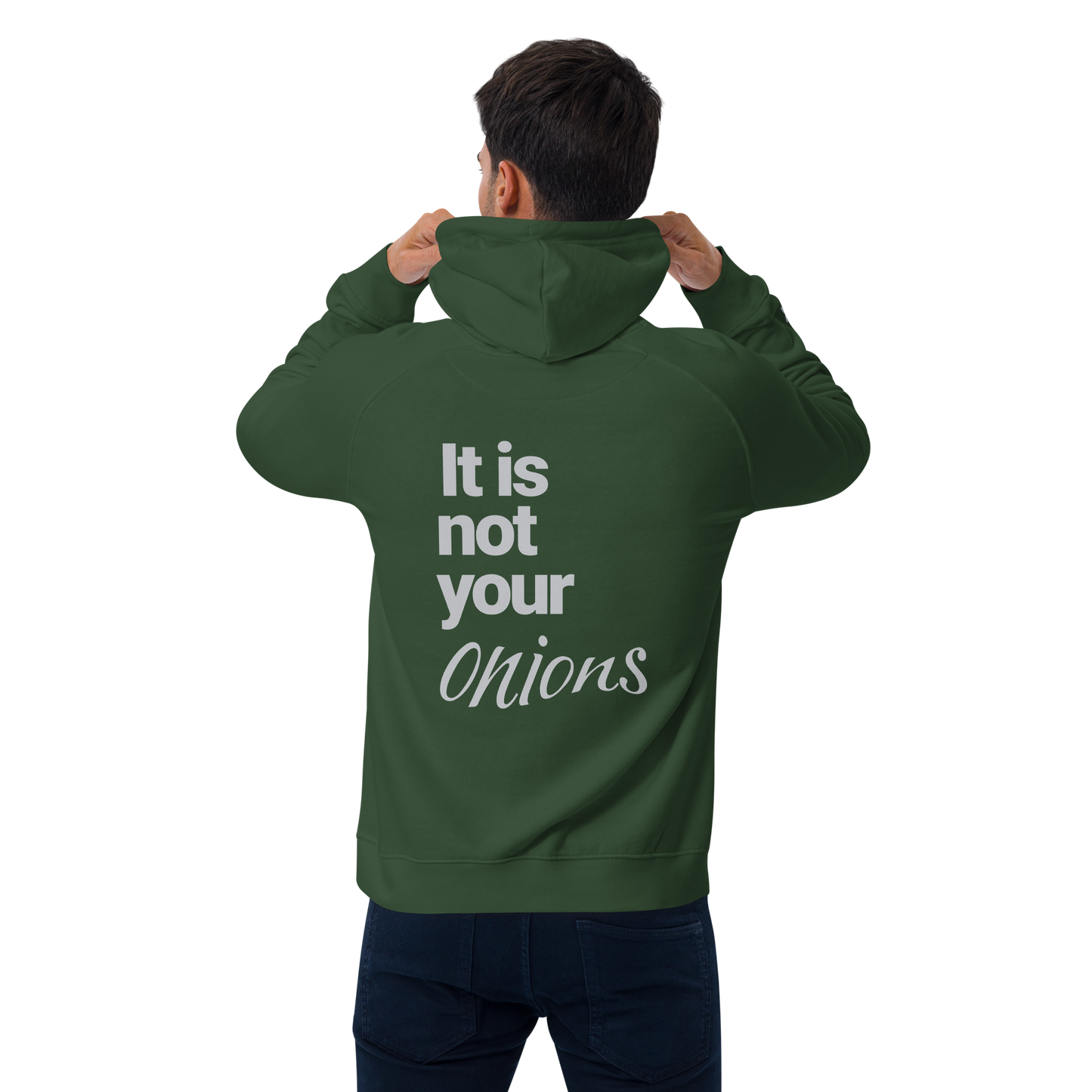 Sweat à capuche écologique Raglan unisexe imprimé dos "onions"