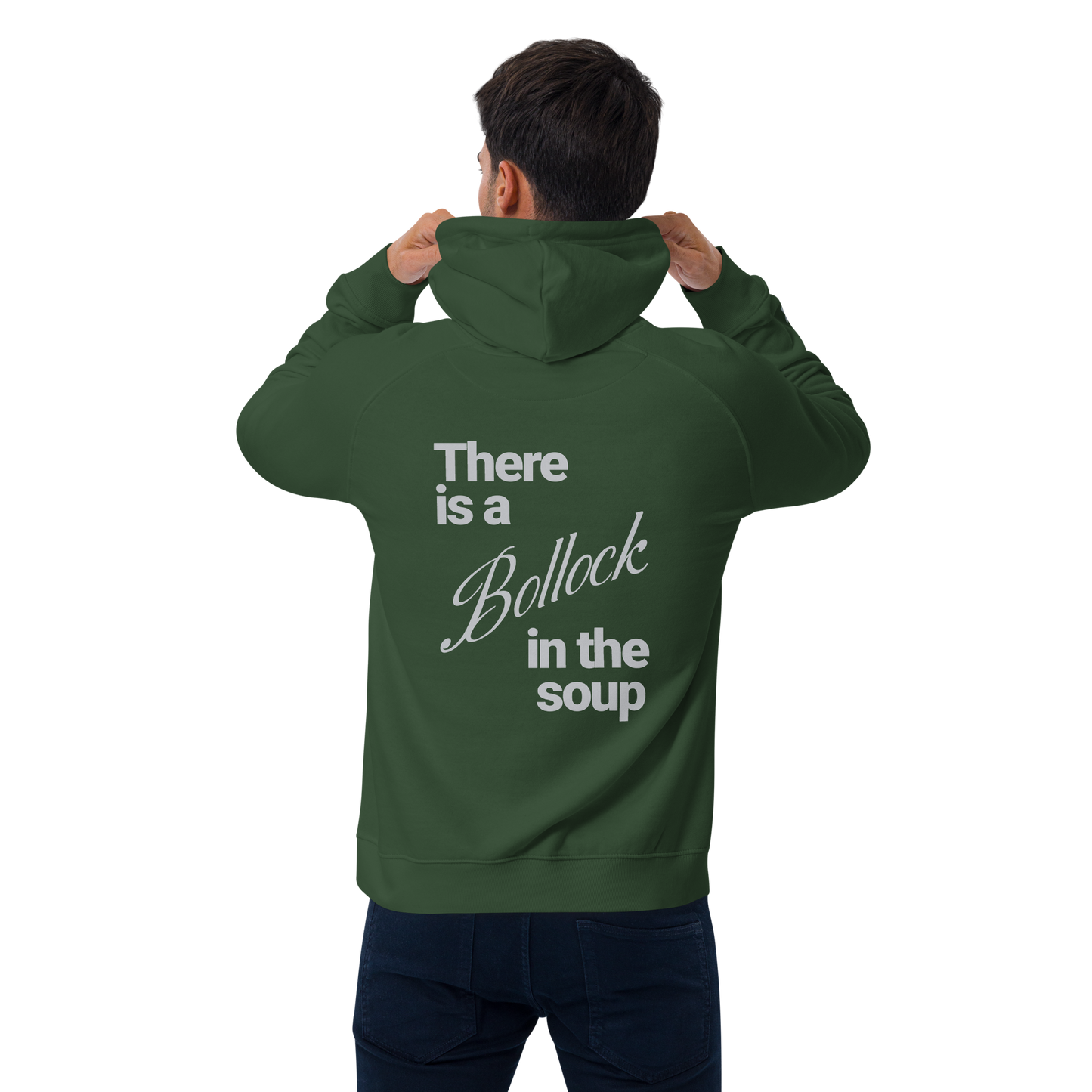 Sweat à capuche écologique Raglan unisexe imprimé dos "bollock"