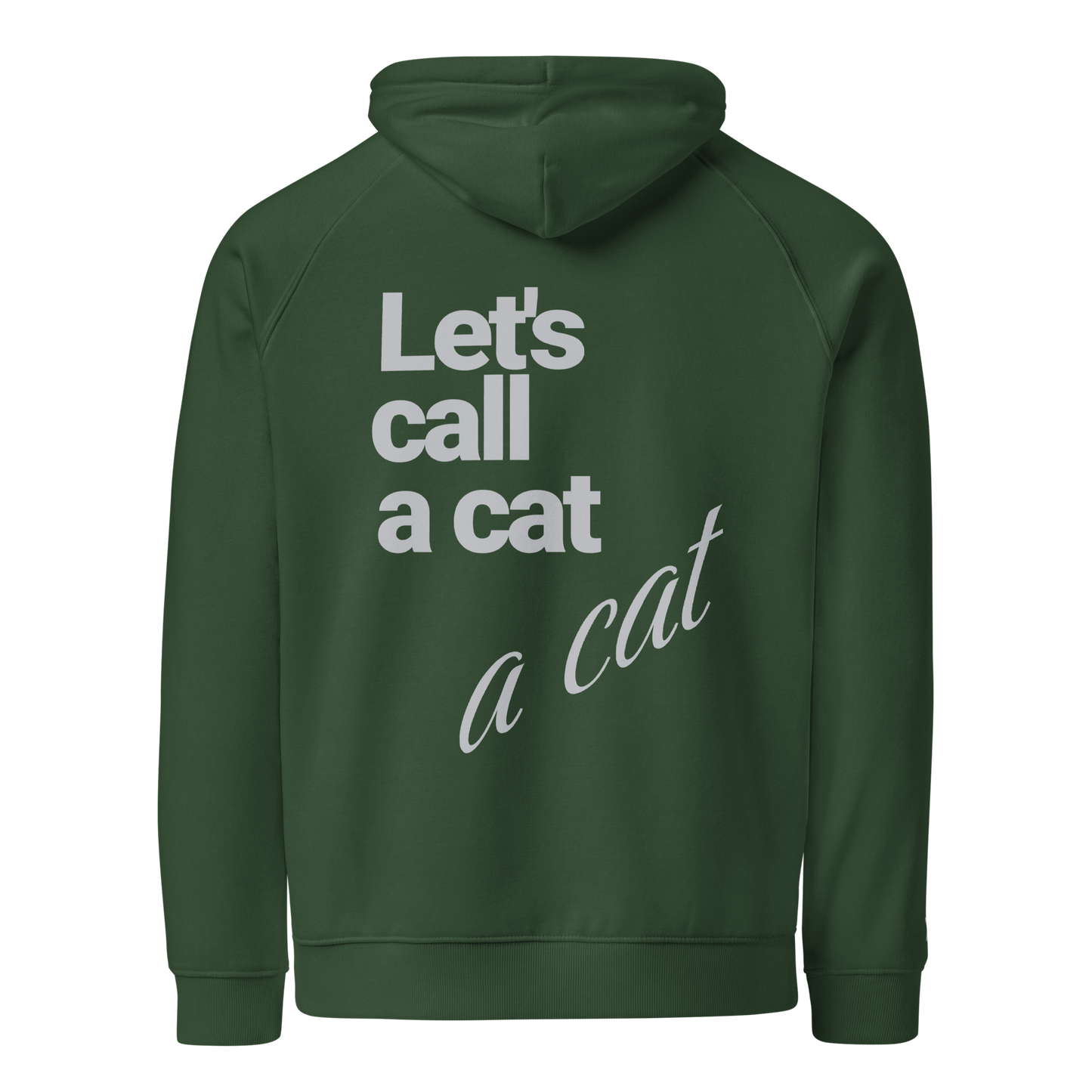 Sweat à capuche écologique Raglan unisexe imprimé dos "cat"