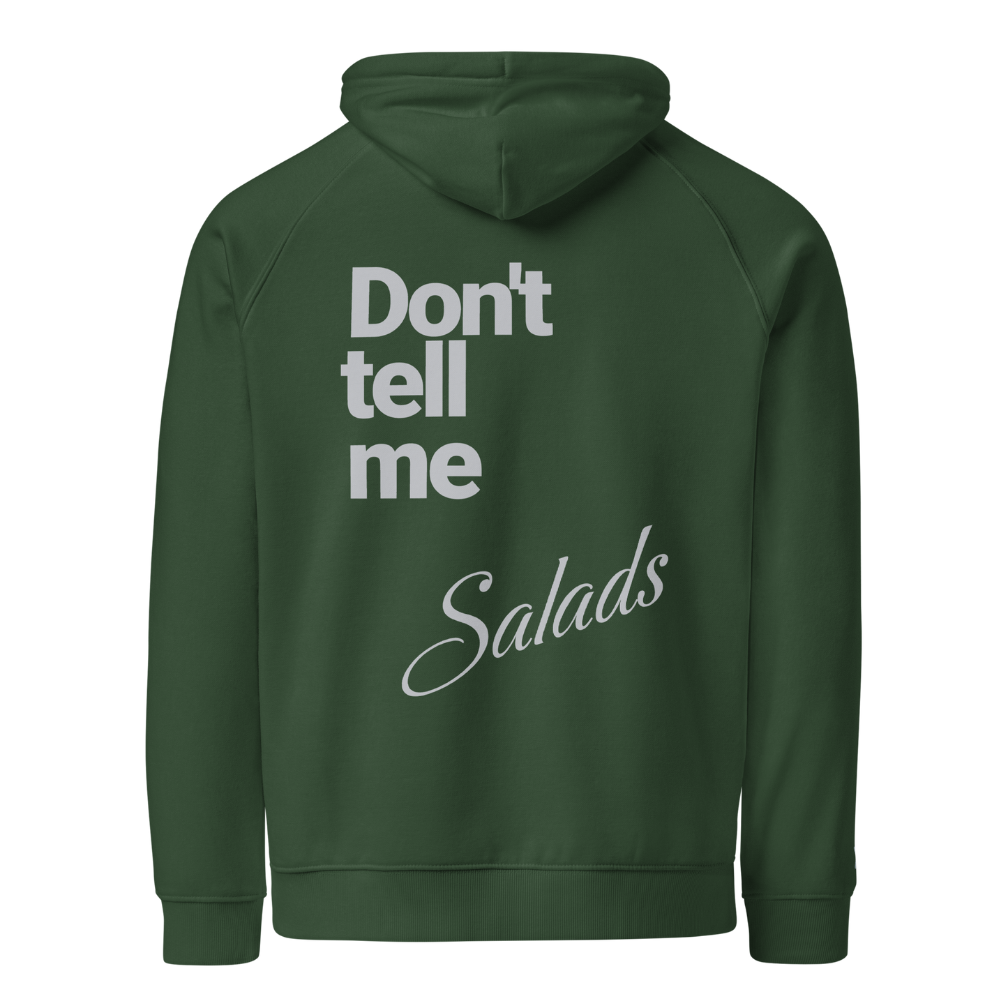 Sweat à capuche écologique Raglan unisexe imprimé dos "salads"