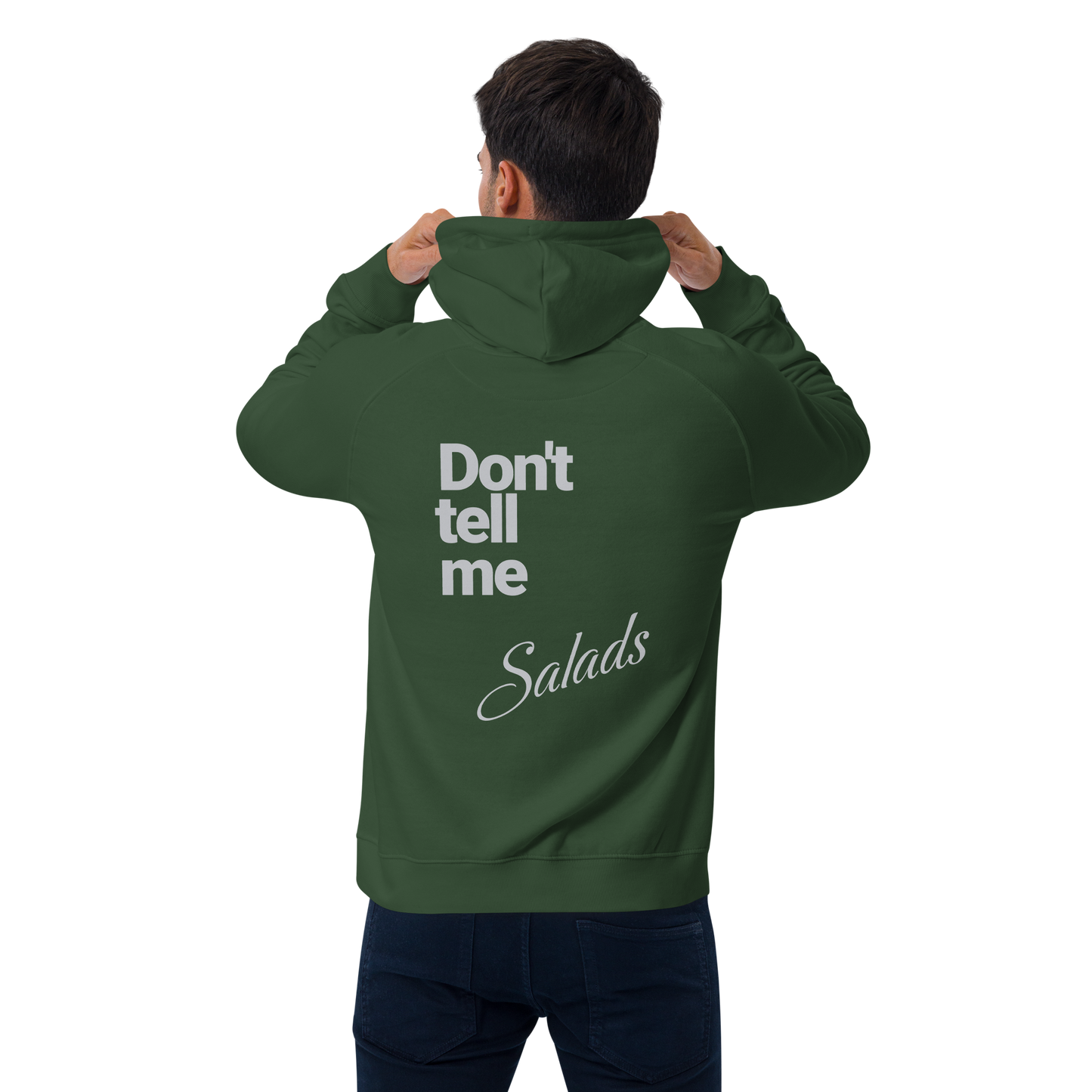 Sweat à capuche écologique Raglan unisexe imprimé dos "salads"