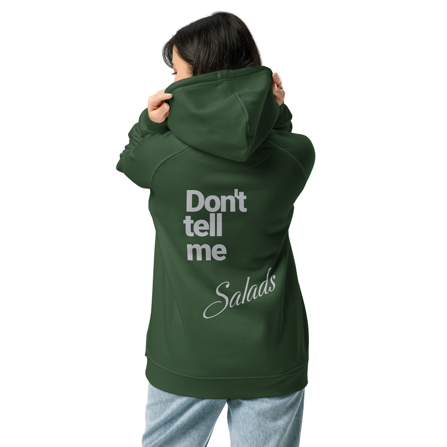 Sweat à capuche écologique Raglan unisexe imprimé dos "salads"