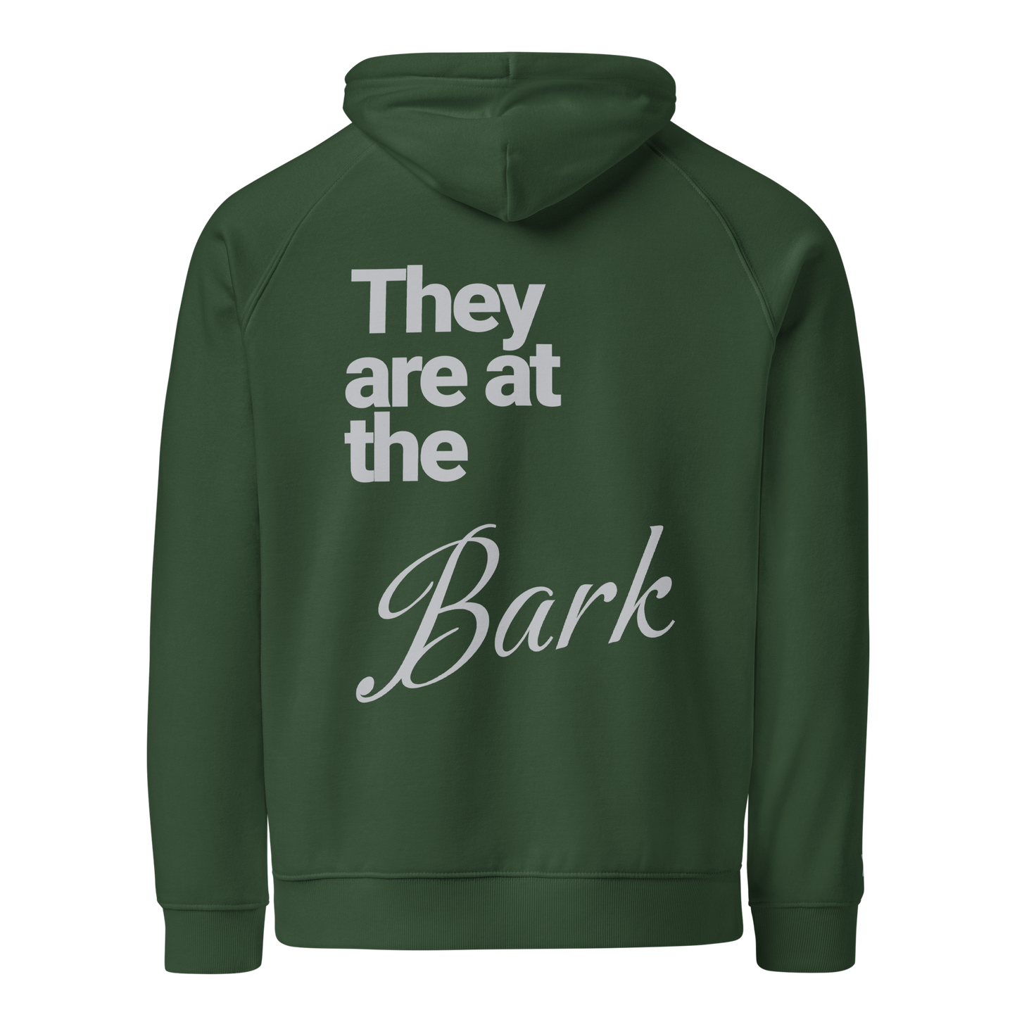 Sweat à capuche écologique Raglan unisexe imprimé dos "bark"