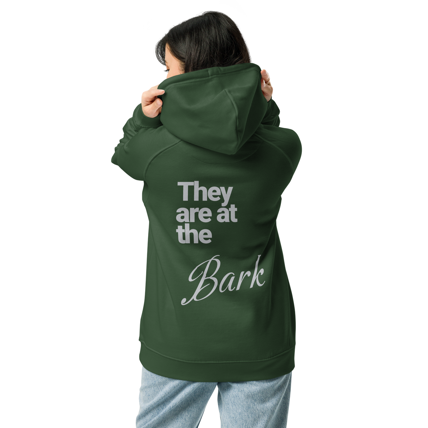 Sweat à capuche écologique Raglan unisexe imprimé dos "bark"