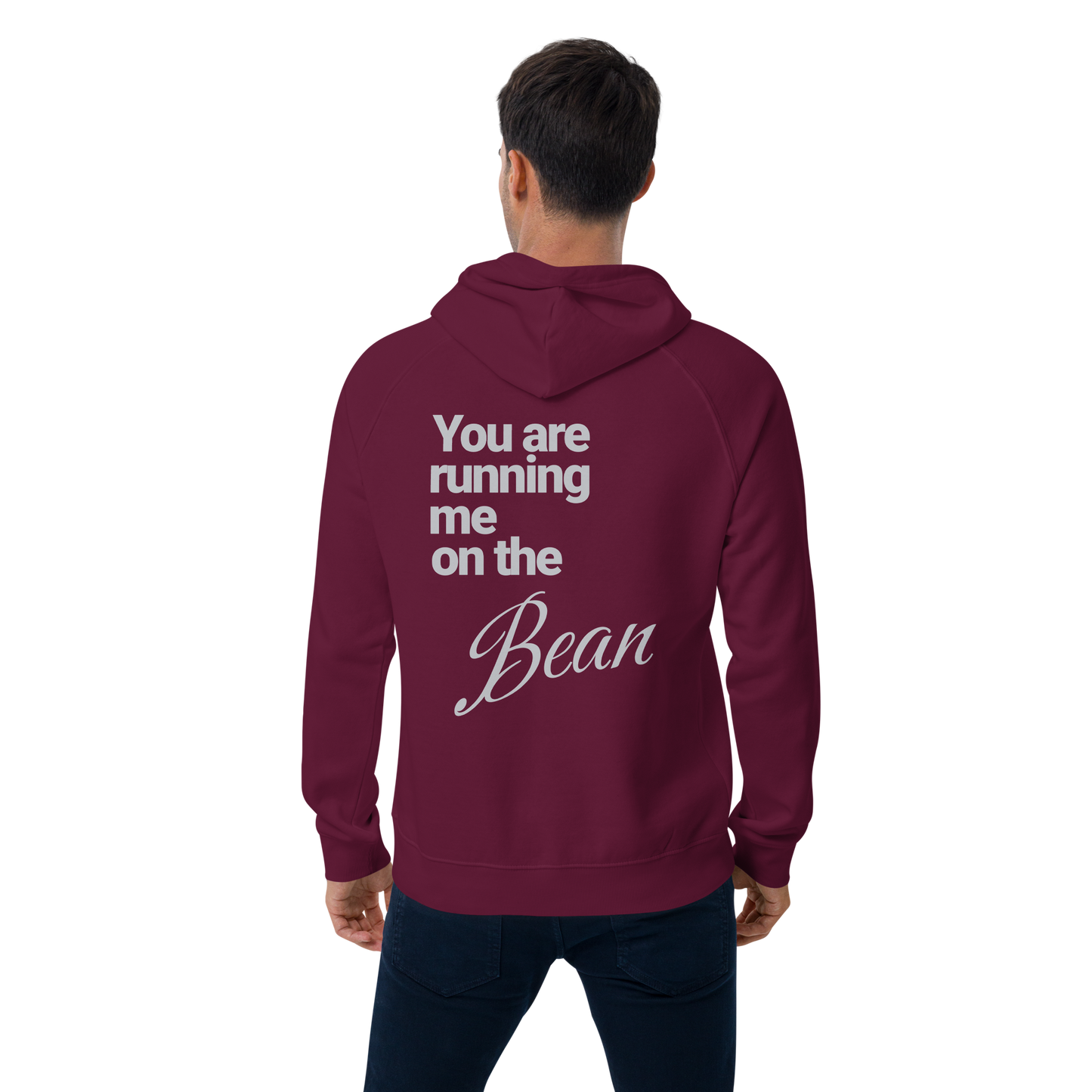 Sweat à capuche écologique Raglan unisexe imprimé dos "bean"
