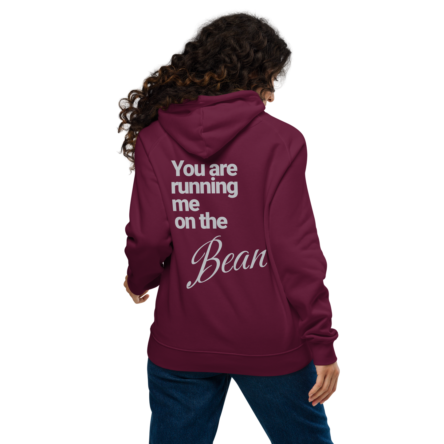 Sweat à capuche écologique Raglan unisexe imprimé dos "bean"