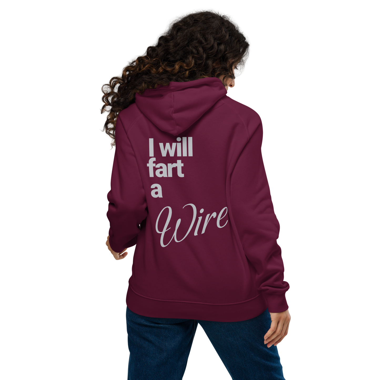 Sweat à capuche écologique Raglan unisexe imprimé dos "wire"