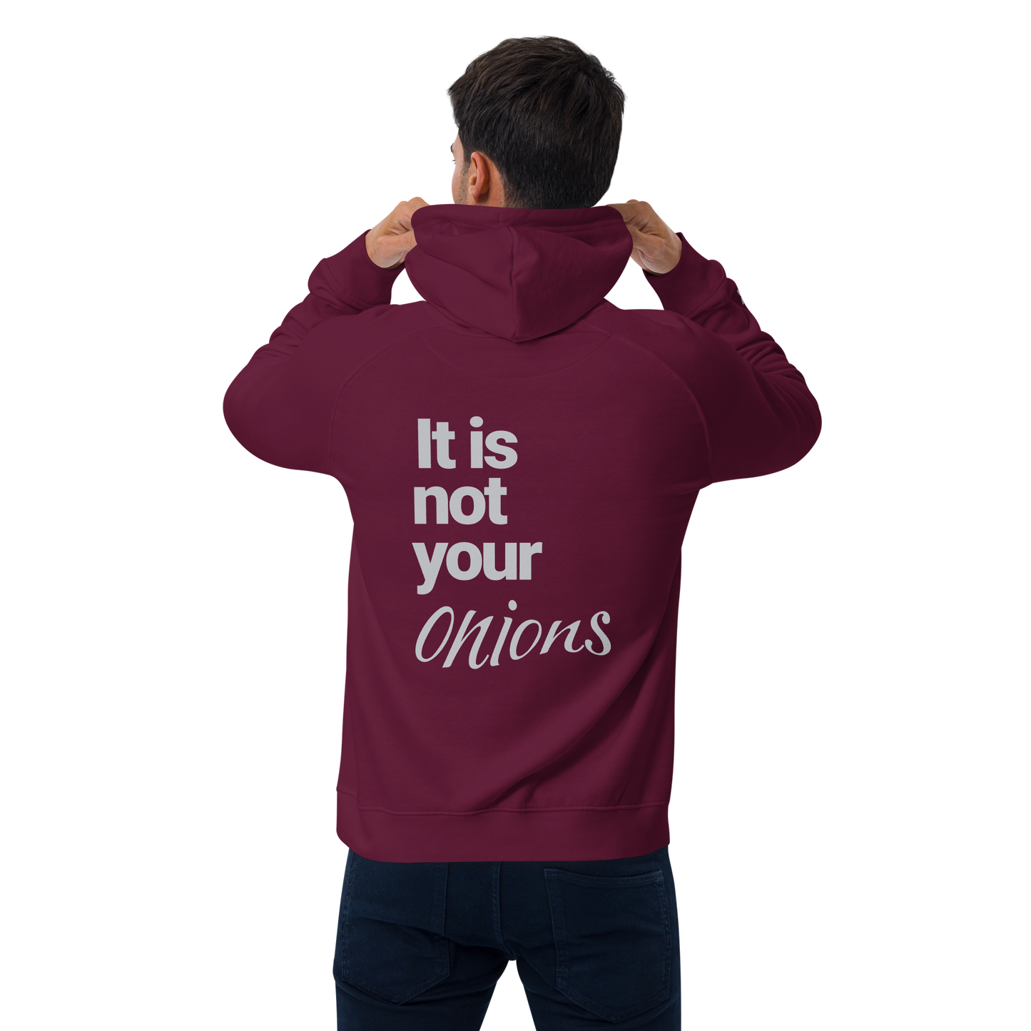 Sweat à capuche écologique Raglan unisexe imprimé dos "onions"