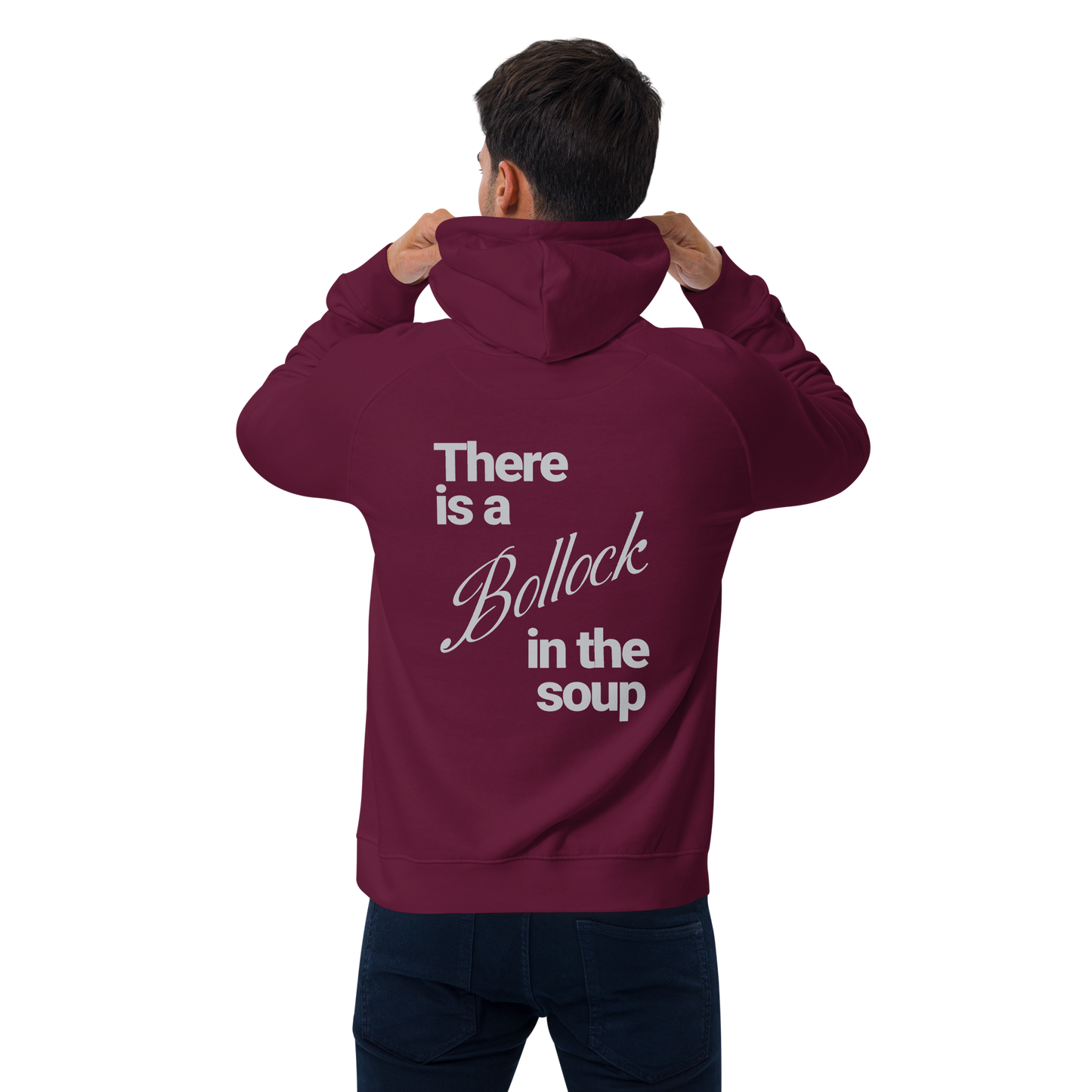 Sweat à capuche écologique Raglan unisexe imprimé dos "bollock"