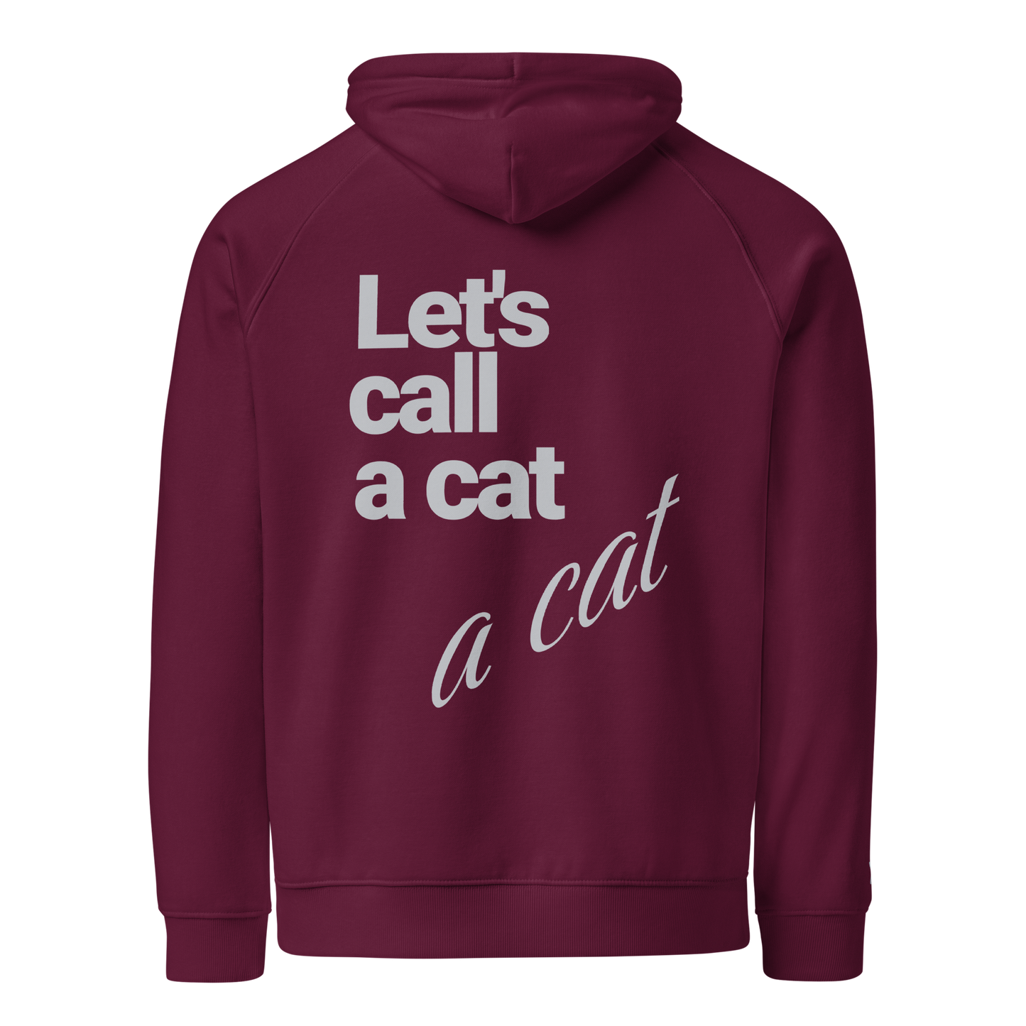 Sweat à capuche écologique Raglan unisexe imprimé dos "cat"