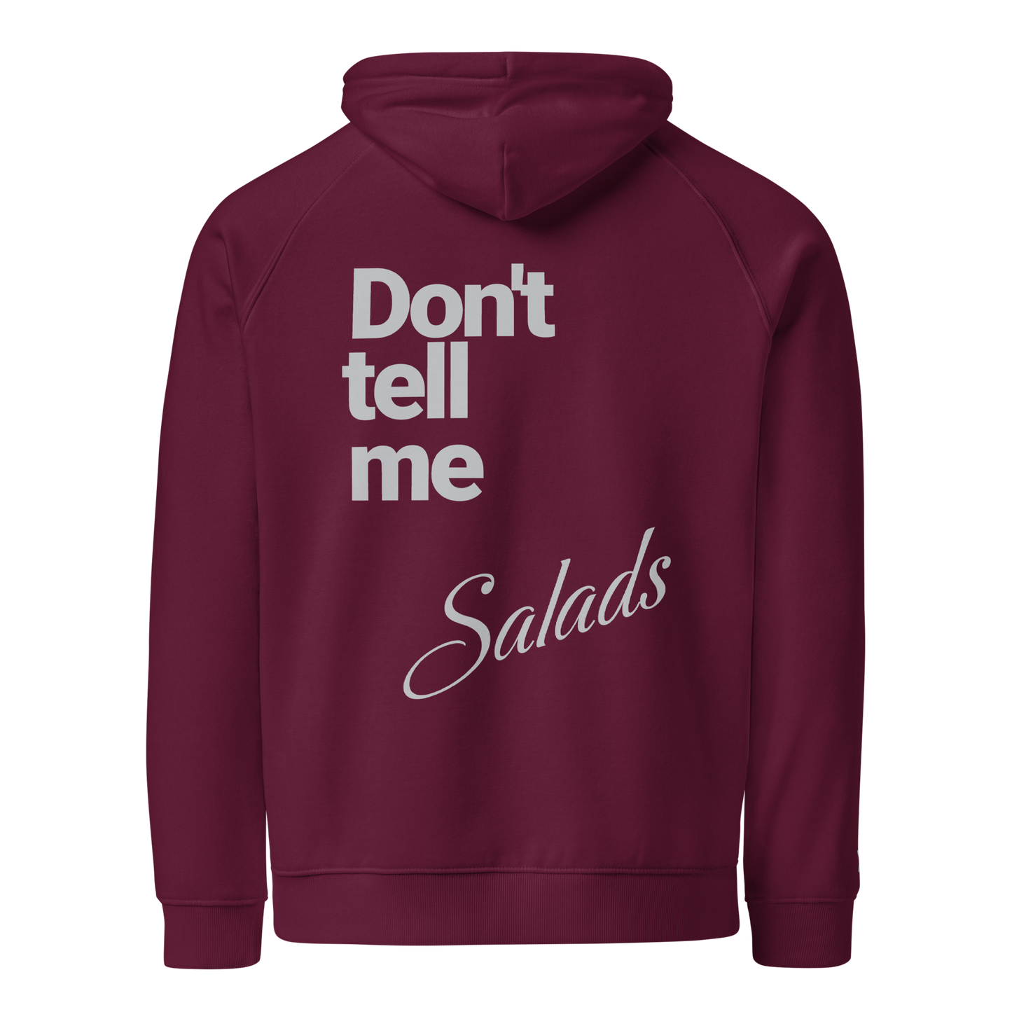 Sweat à capuche écologique Raglan unisexe imprimé dos "salads"
