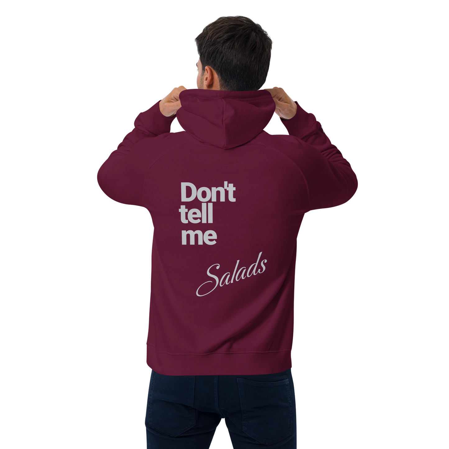 Sweat à capuche écologique Raglan unisexe imprimé dos "salads"