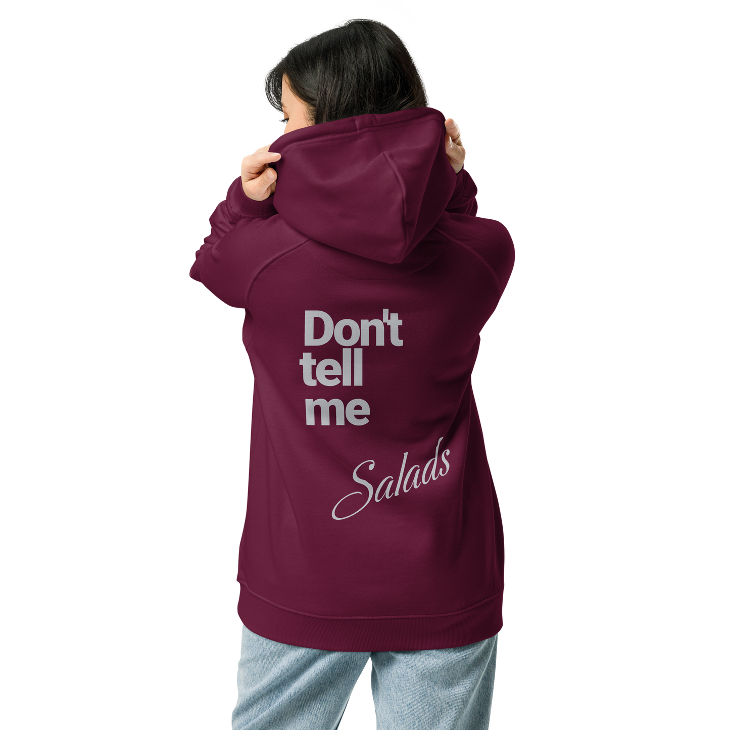 Sweat à capuche écologique Raglan unisexe imprimé dos "salads"