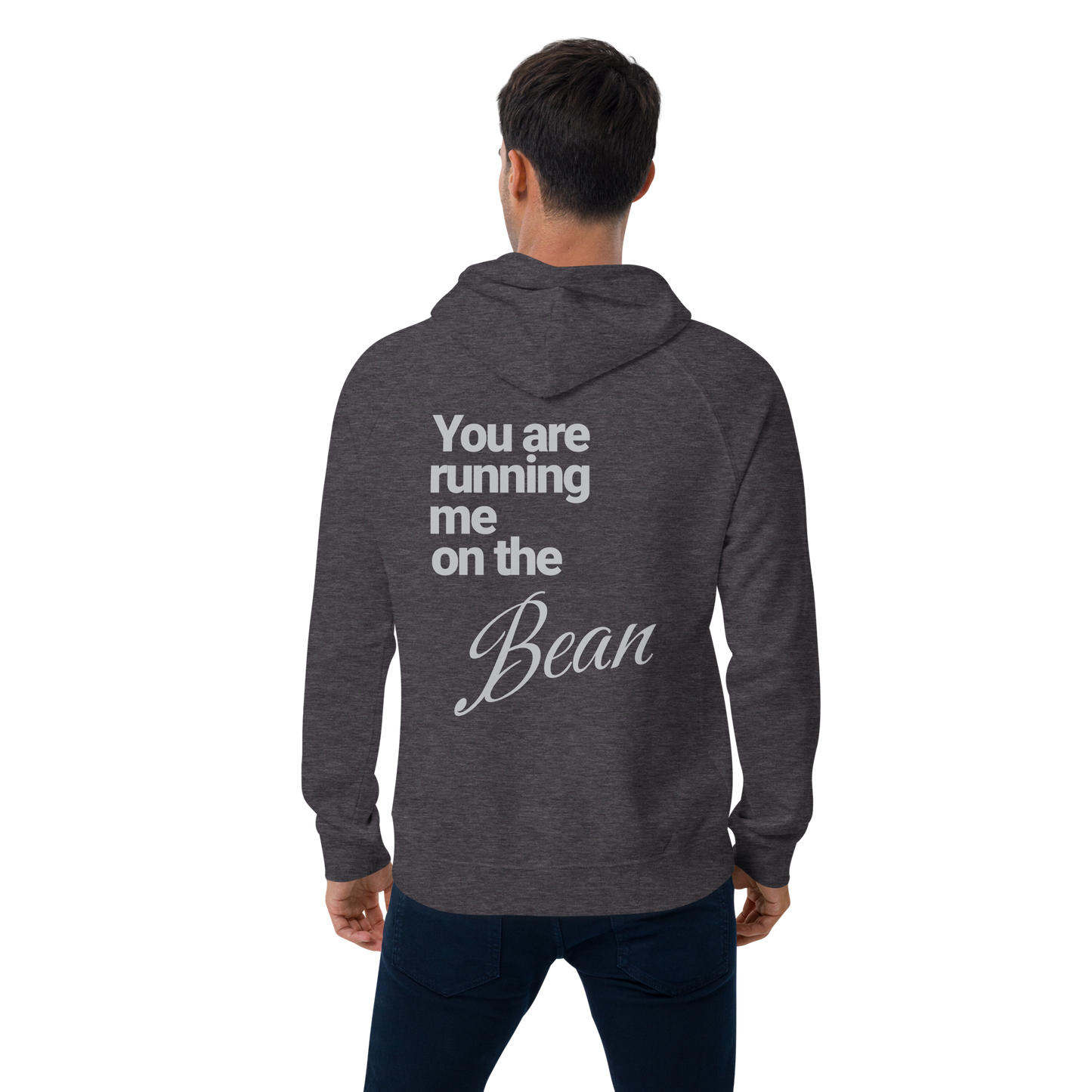 Sweat à capuche écologique Raglan unisexe imprimé dos "bean"