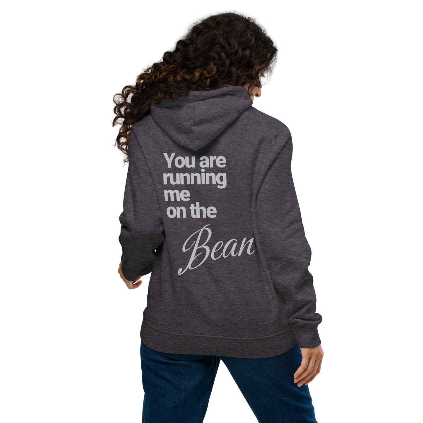 Sweat à capuche écologique Raglan unisexe imprimé dos "bean"