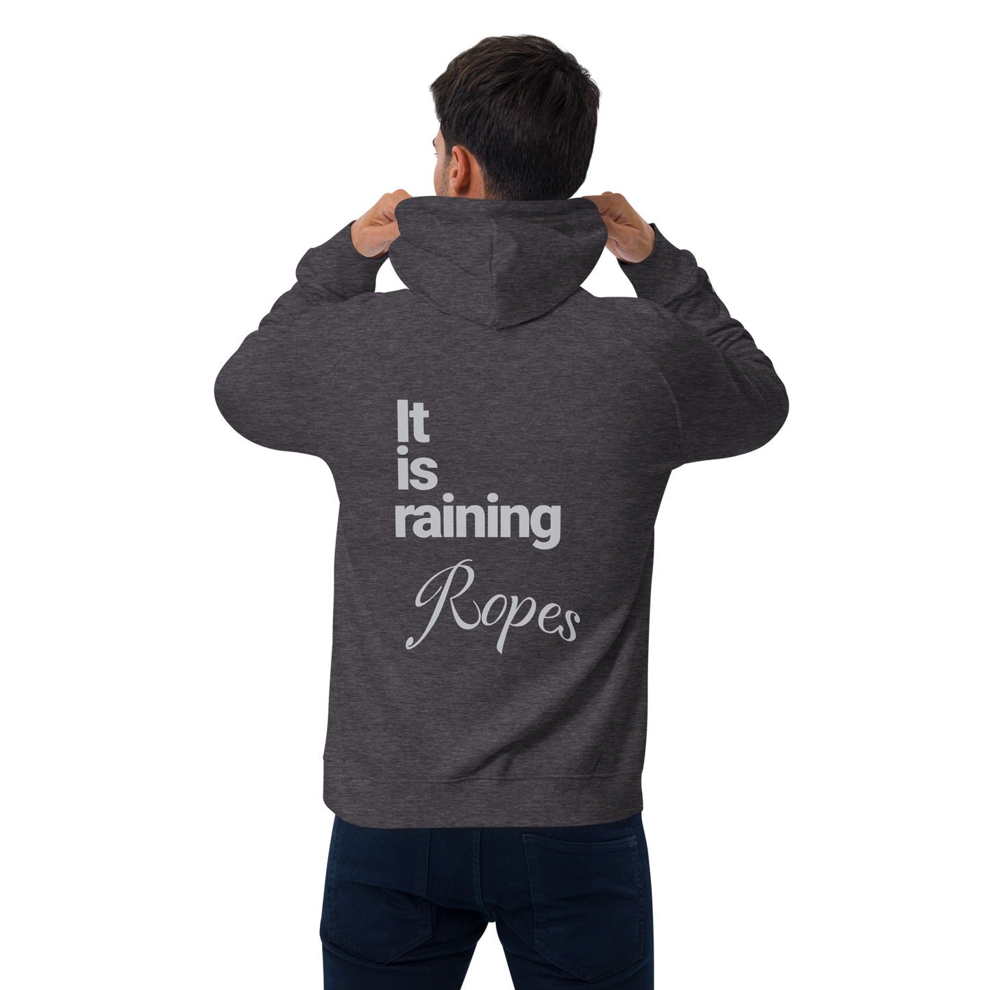 Sweat à capuche écologique Raglan unisexe imprimé dos "ropes"