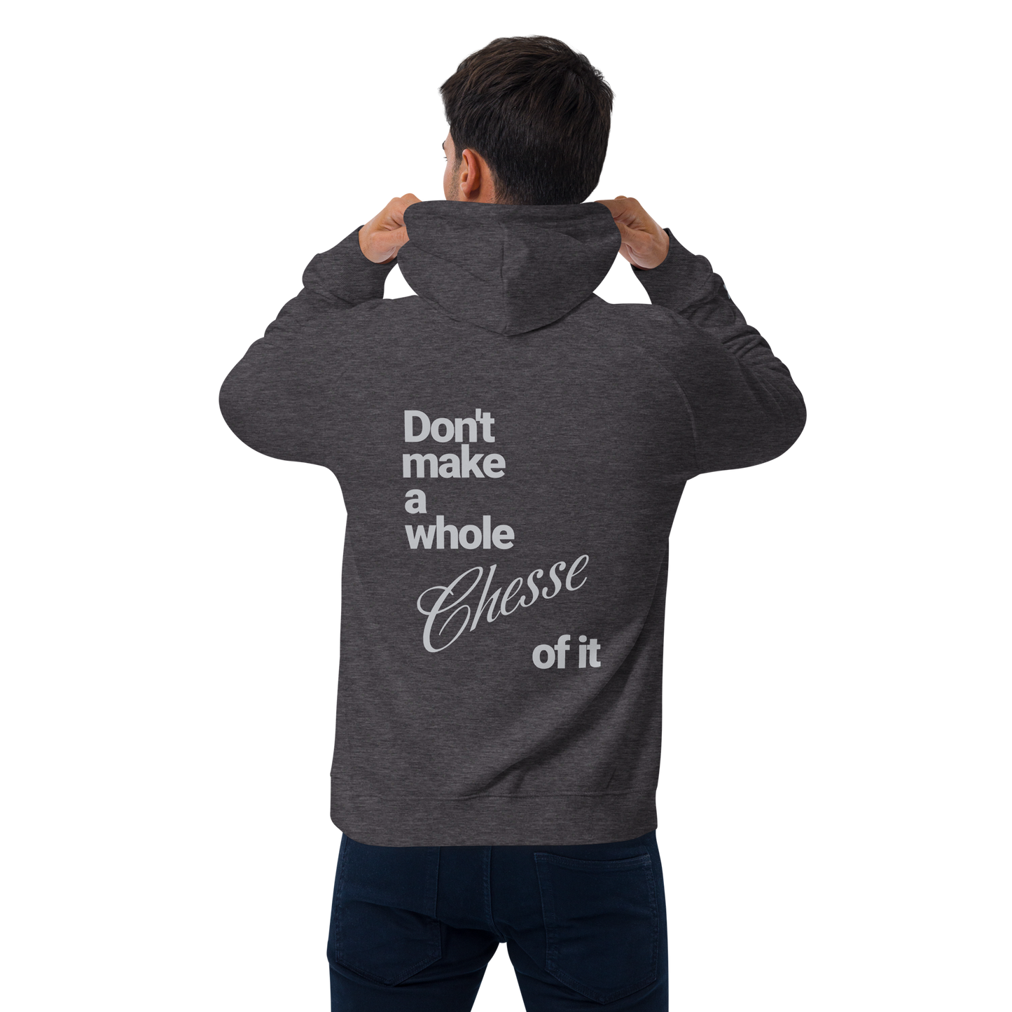 Sweat à capuche écologique Raglan unisexe imprimé dos "cheese"