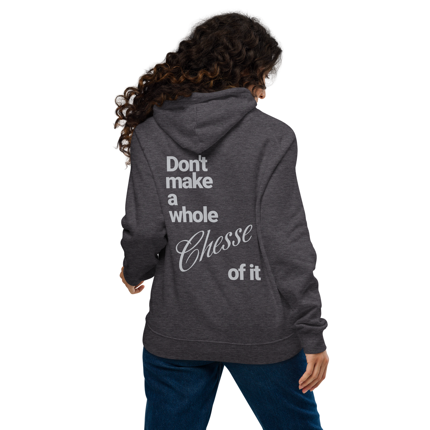 Sweat à capuche écologique Raglan unisexe imprimé dos "cheese"