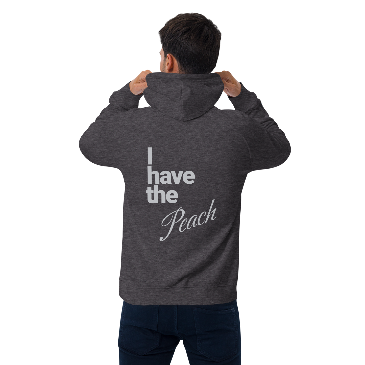 Sweat à capuche écologique Raglan unisexe imprimé dos "peach"
