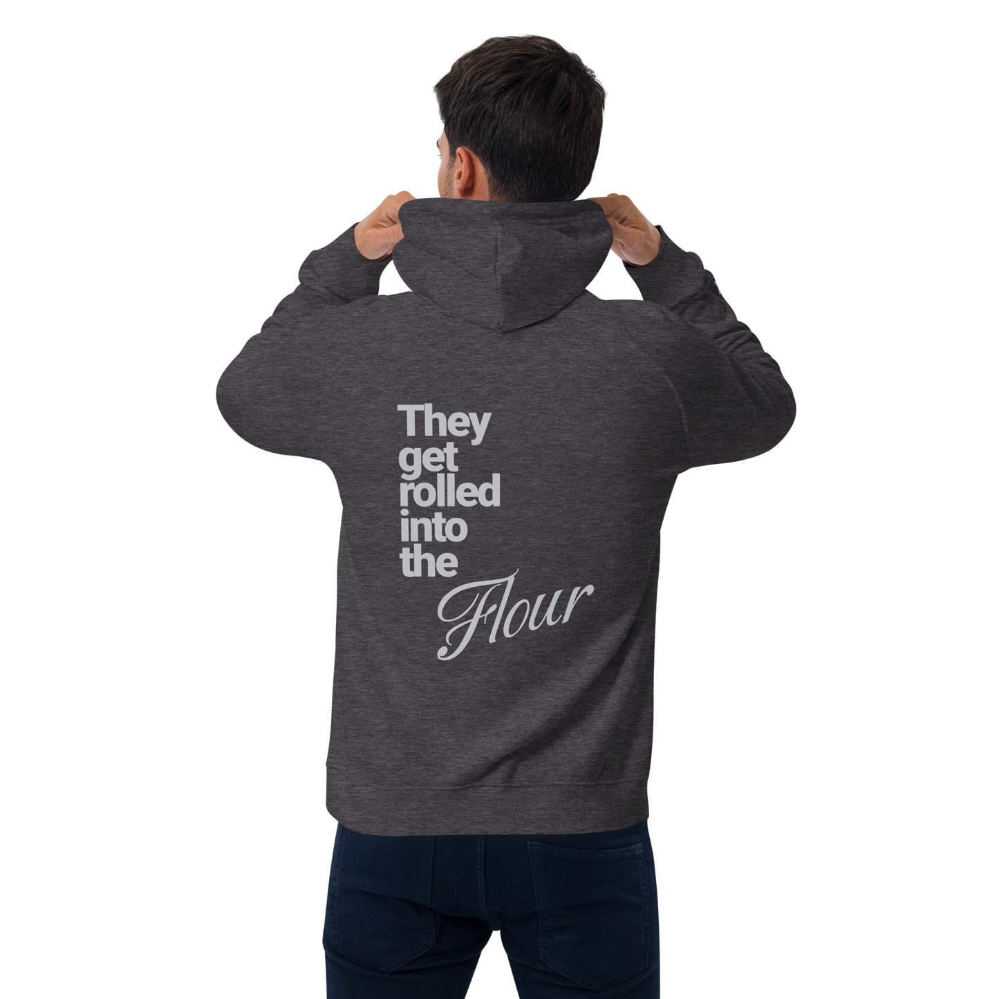 Sweat à capuche écologique Raglan unisexe imprimé dos "flour"