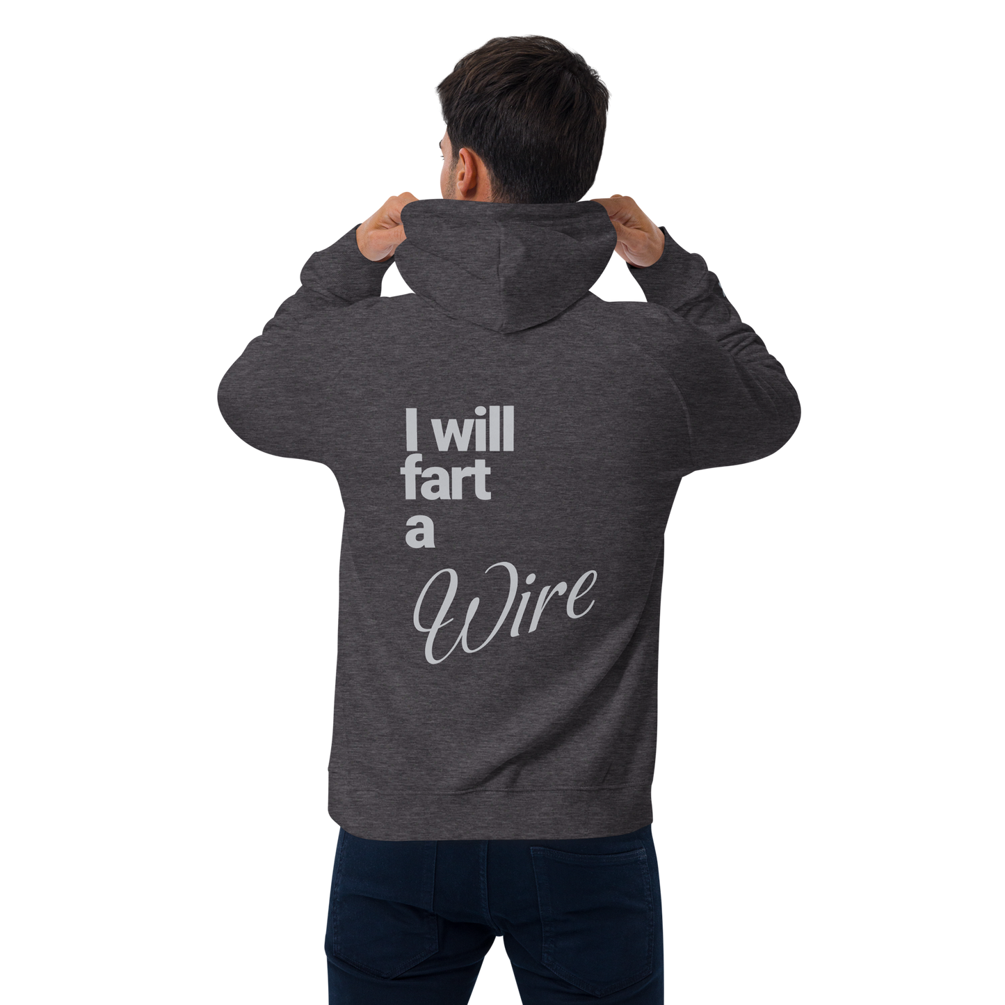 Sweat à capuche écologique Raglan unisexe imprimé dos "wire"