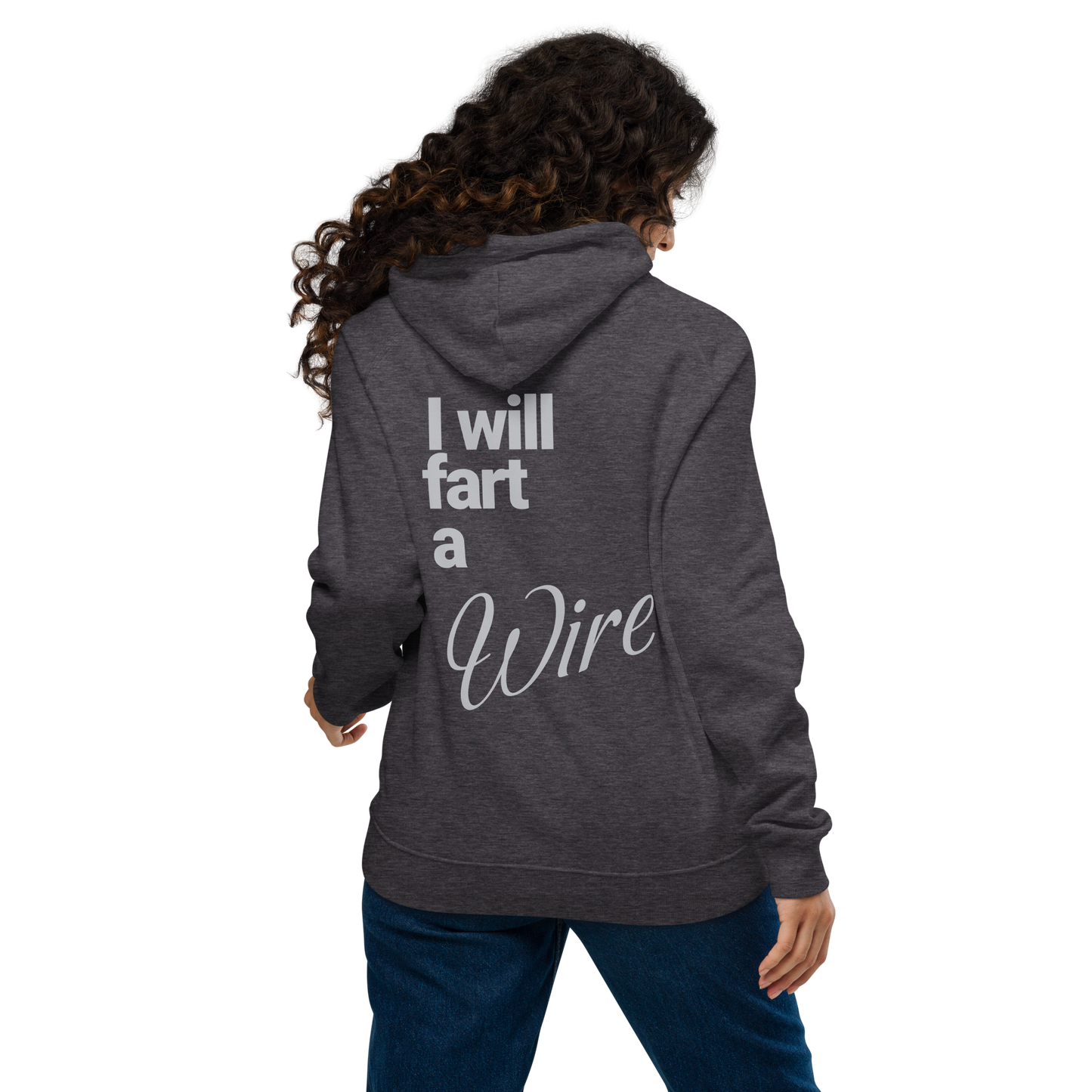 Sweat à capuche écologique Raglan unisexe imprimé dos "wire"