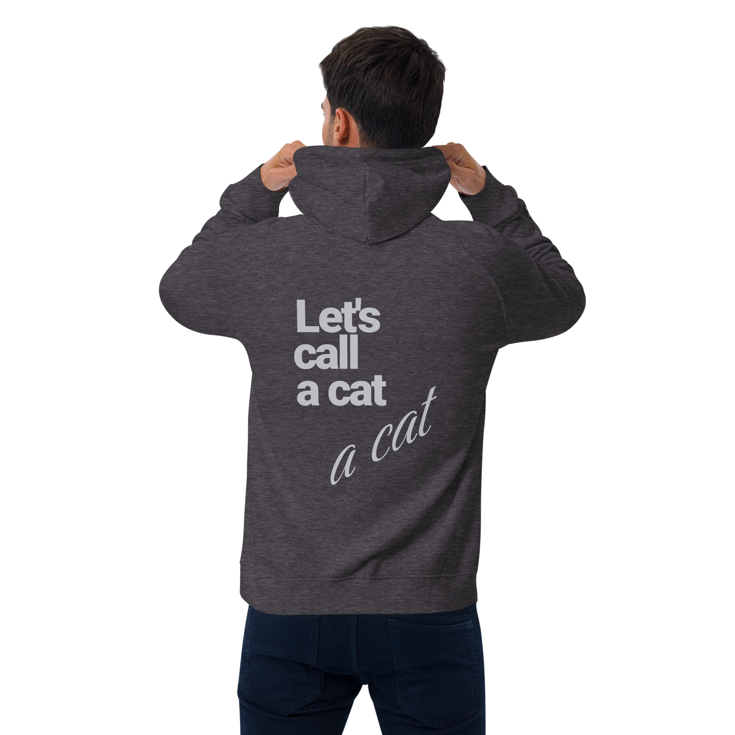 Sweat à capuche écologique Raglan unisexe imprimé dos "cat"