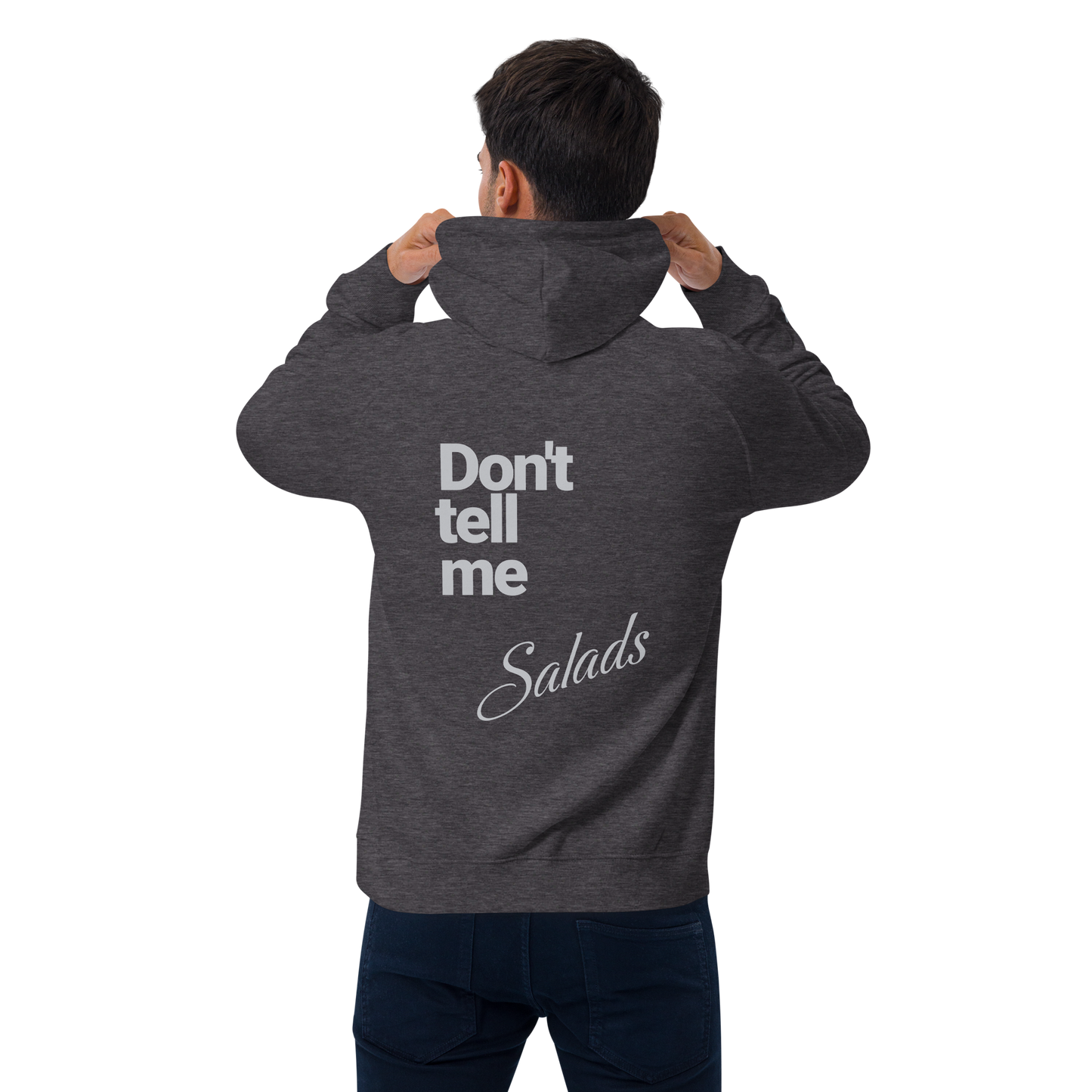 Sweat à capuche écologique Raglan unisexe imprimé dos "salads"