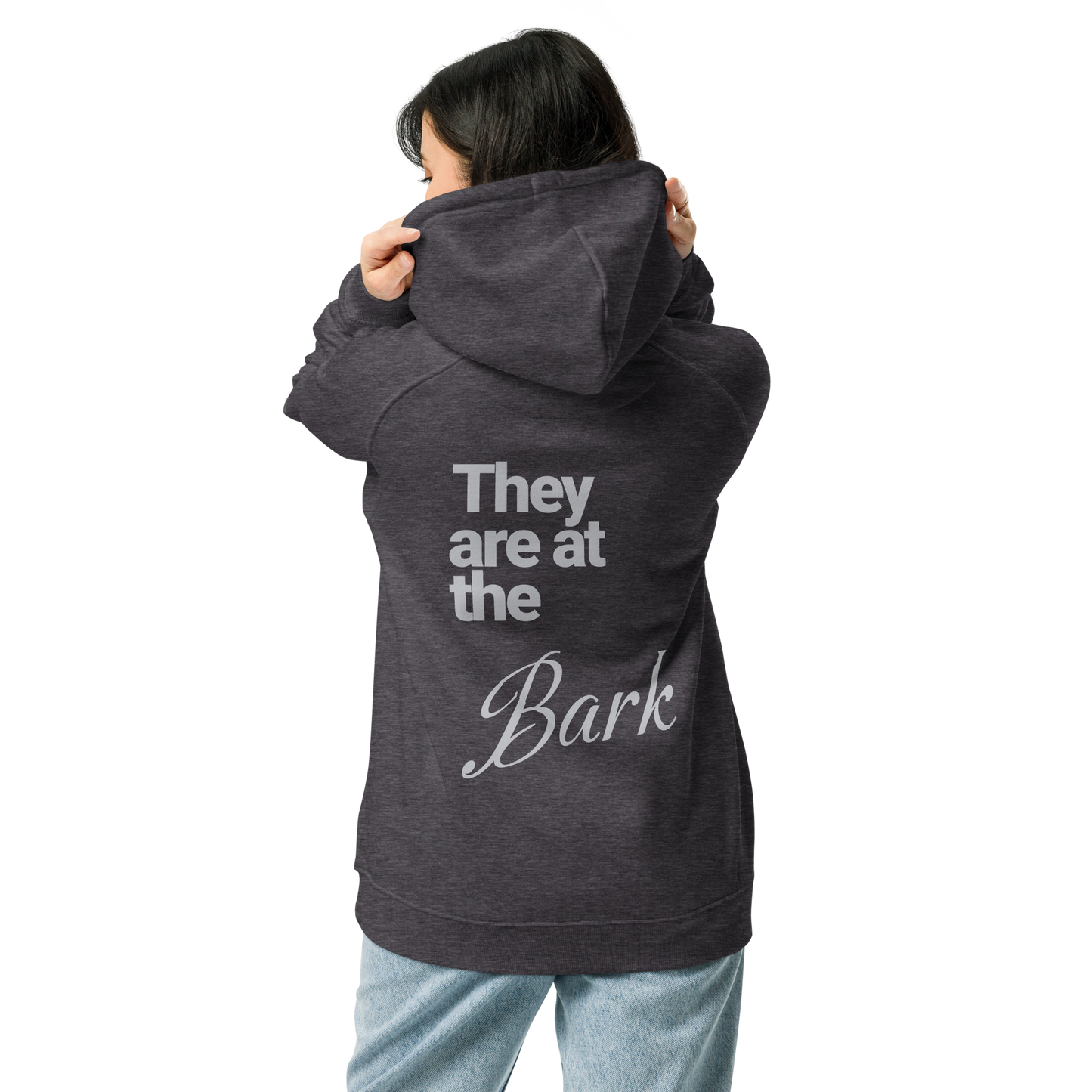 Sweat à capuche écologique Raglan unisexe imprimé dos "bark"