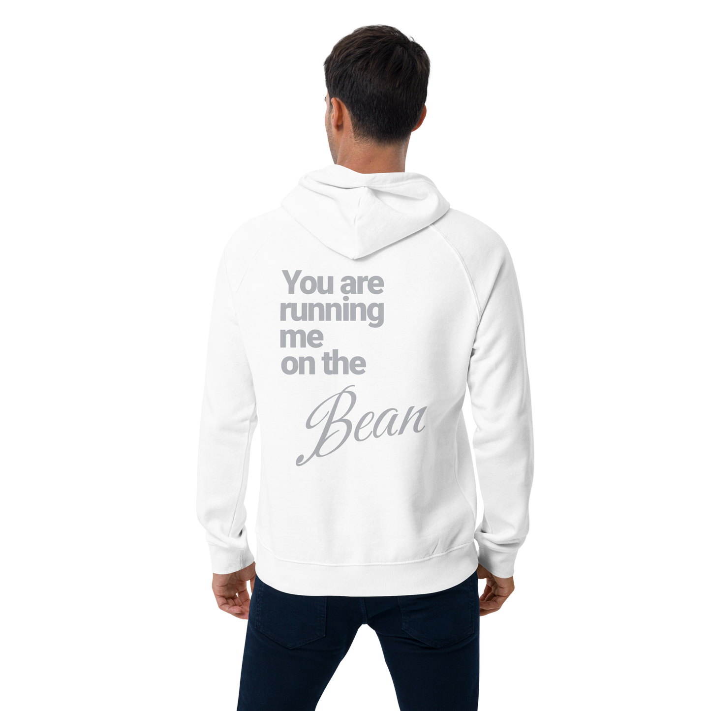 Sweat à capuche écologique Raglan unisexe imprimé dos "bean"
