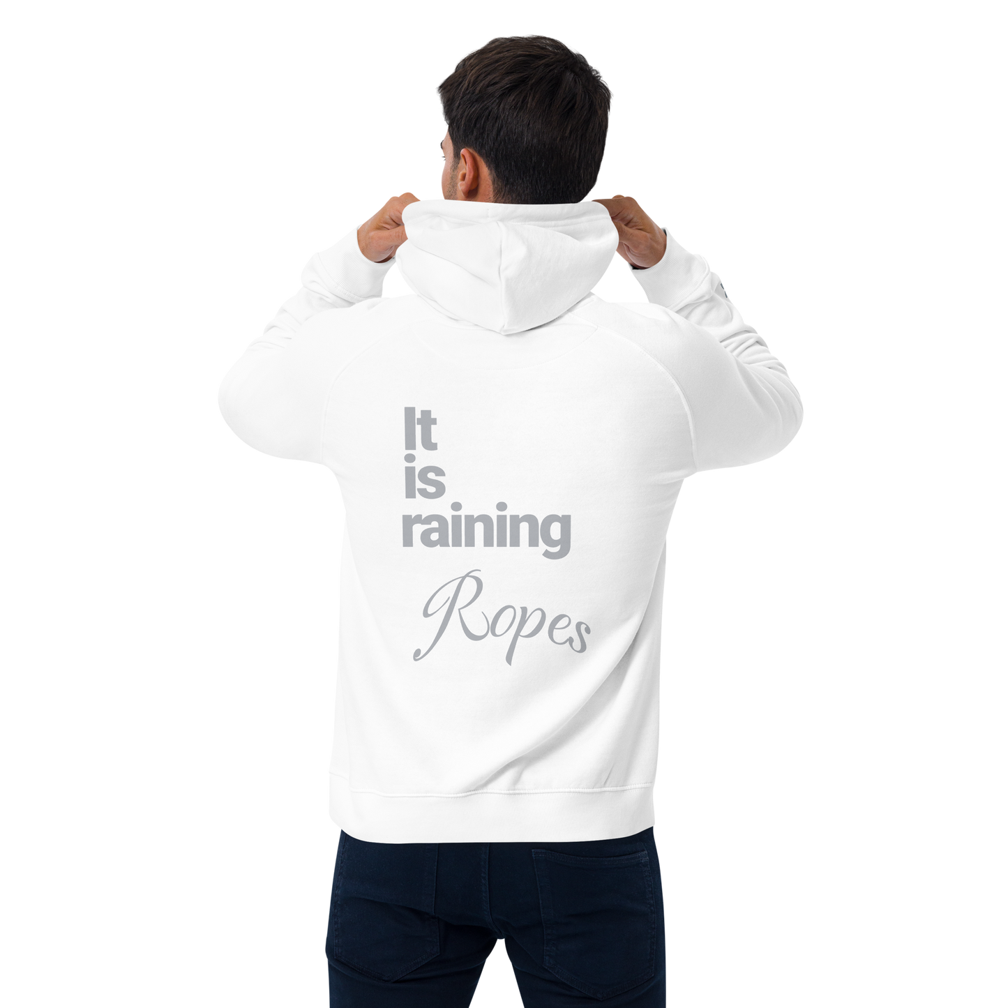 Sweat à capuche écologique Raglan unisexe imprimé dos "ropes"