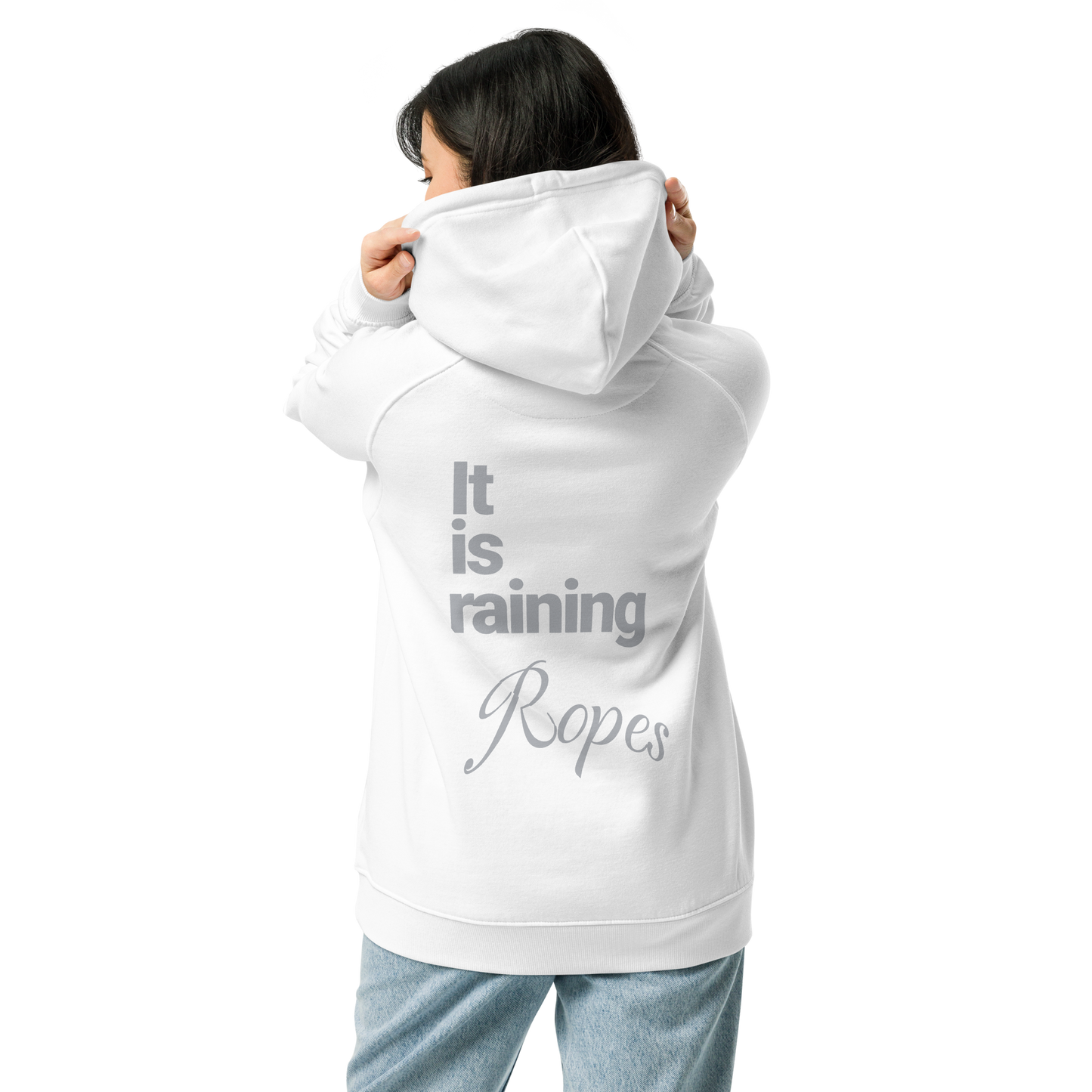 Sweat à capuche écologique Raglan unisexe imprimé dos "ropes"