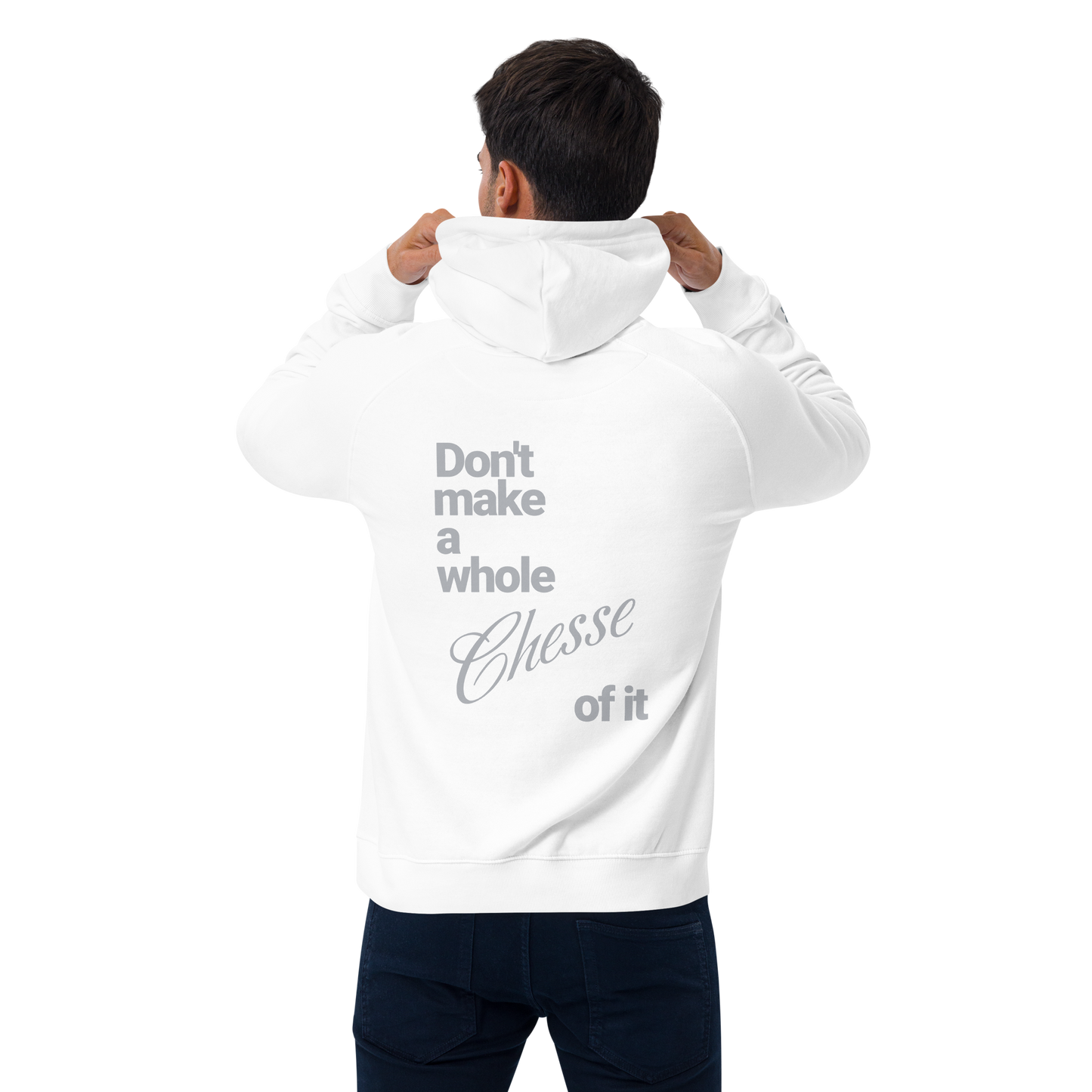 Sweat à capuche écologique Raglan unisexe imprimé dos "cheese"