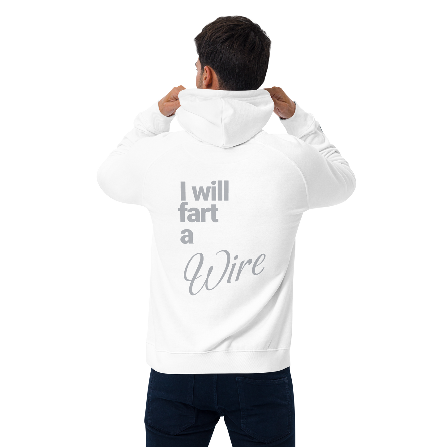 Sweat à capuche écologique Raglan unisexe imprimé dos "wire"