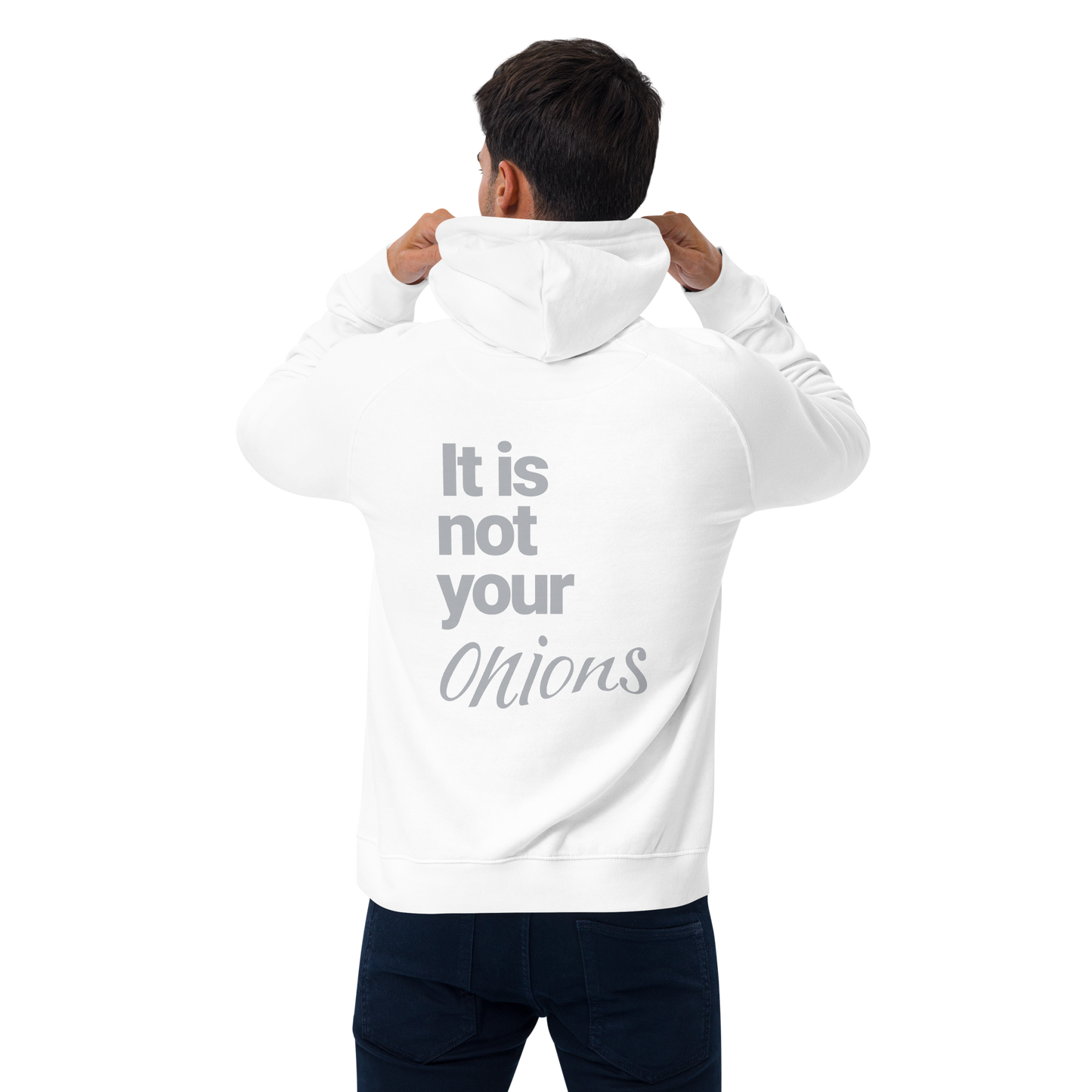 Sweat à capuche écologique Raglan unisexe imprimé dos "onions"