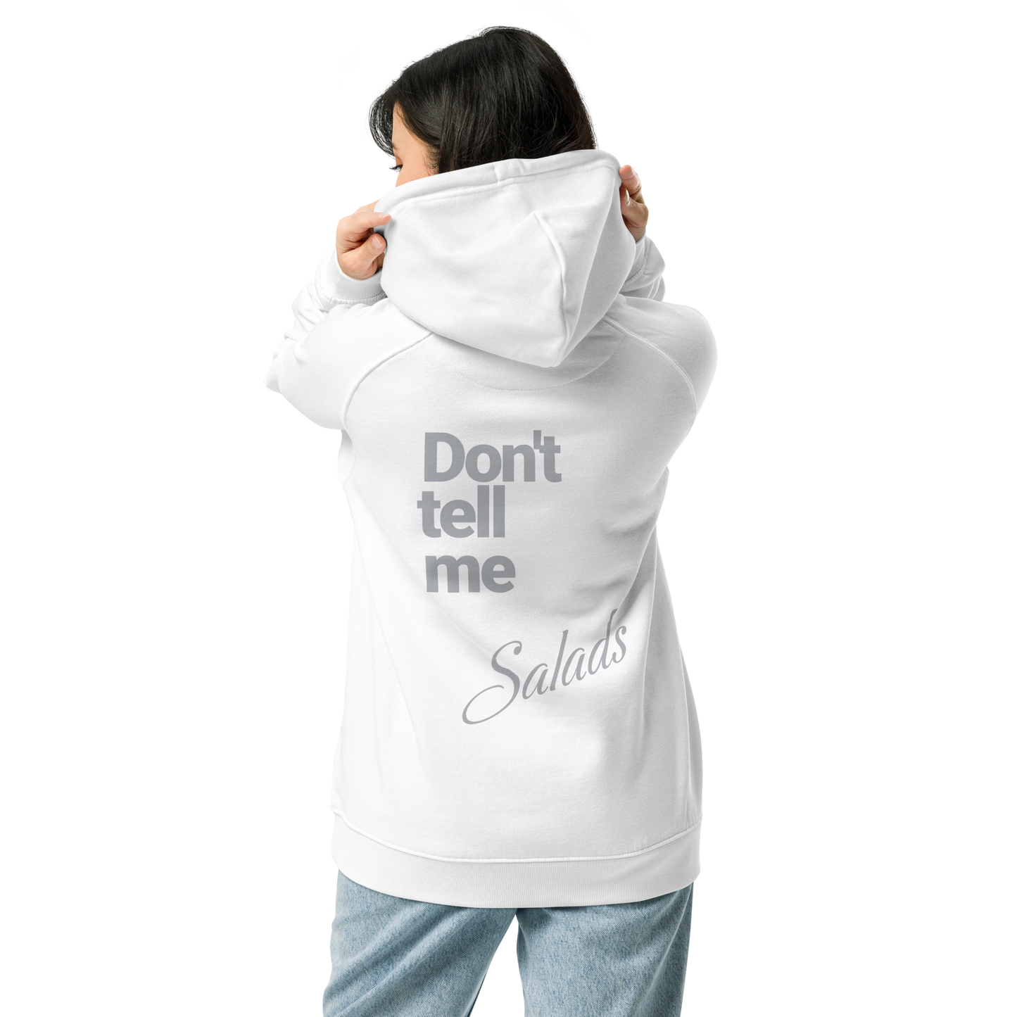 Sweat à capuche écologique Raglan unisexe imprimé dos "salads"